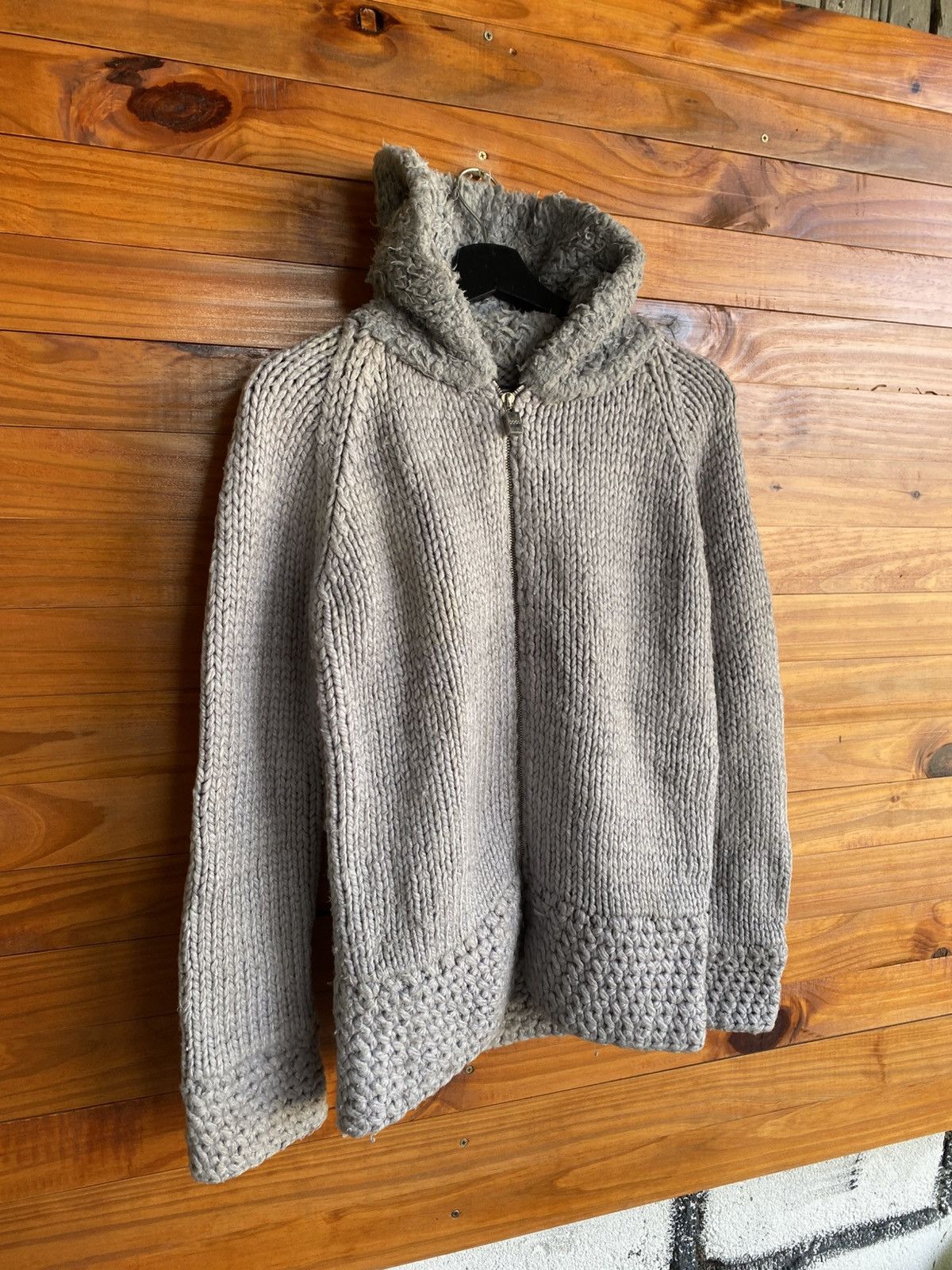 Bape BAPY by A Bathing Ape Grey Knit Zip Hoodie Jacket Wool Blend Size M / US 6-8 / IT 42-44 - 5 Thumbnail