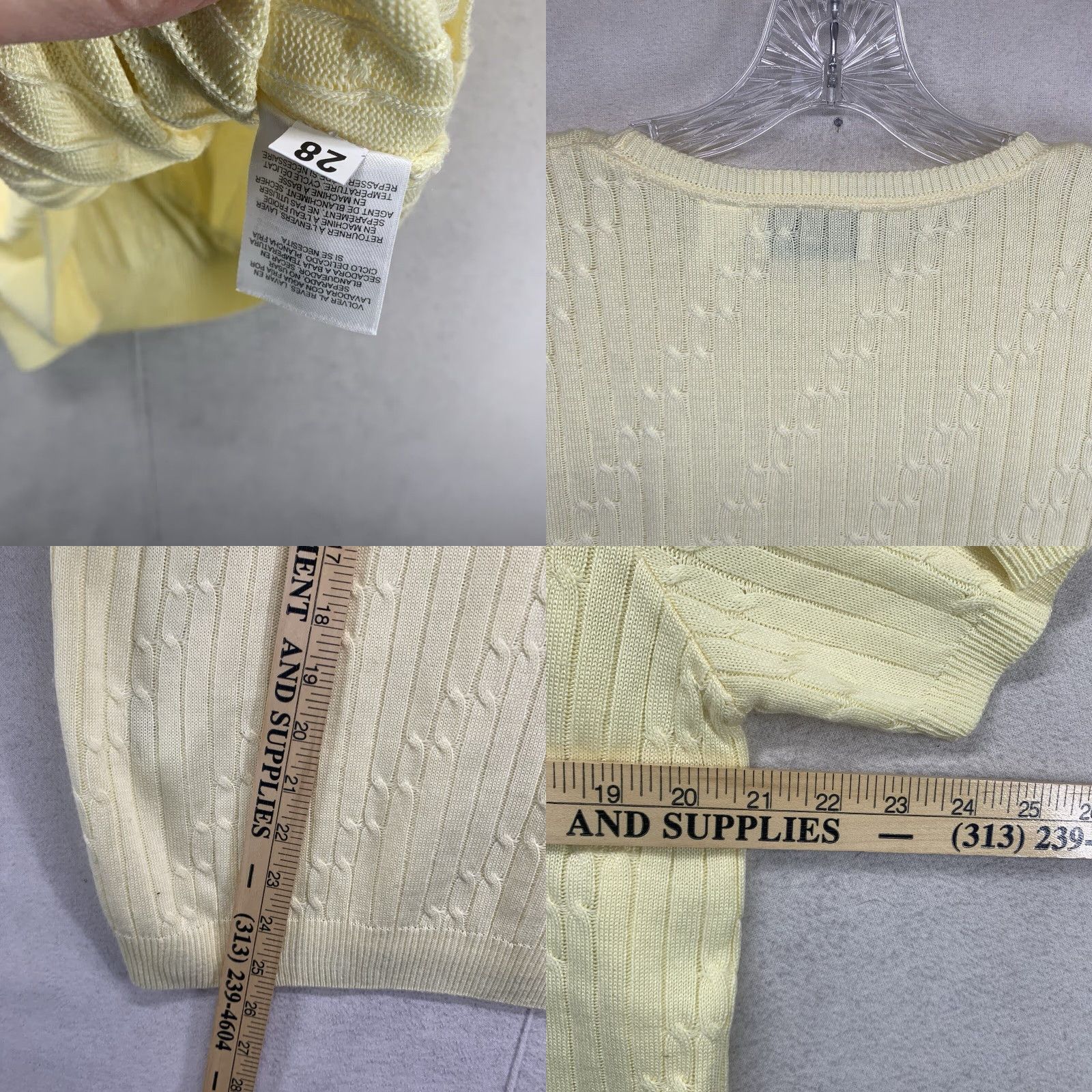 Vintage VINTAGE Alfred Dunner Knit Sweater Shirt Women's S Yellow Cable Knit 80s Cottage Core All Seasons Size S / US 4 / IT 40 - 8 Thumbnail