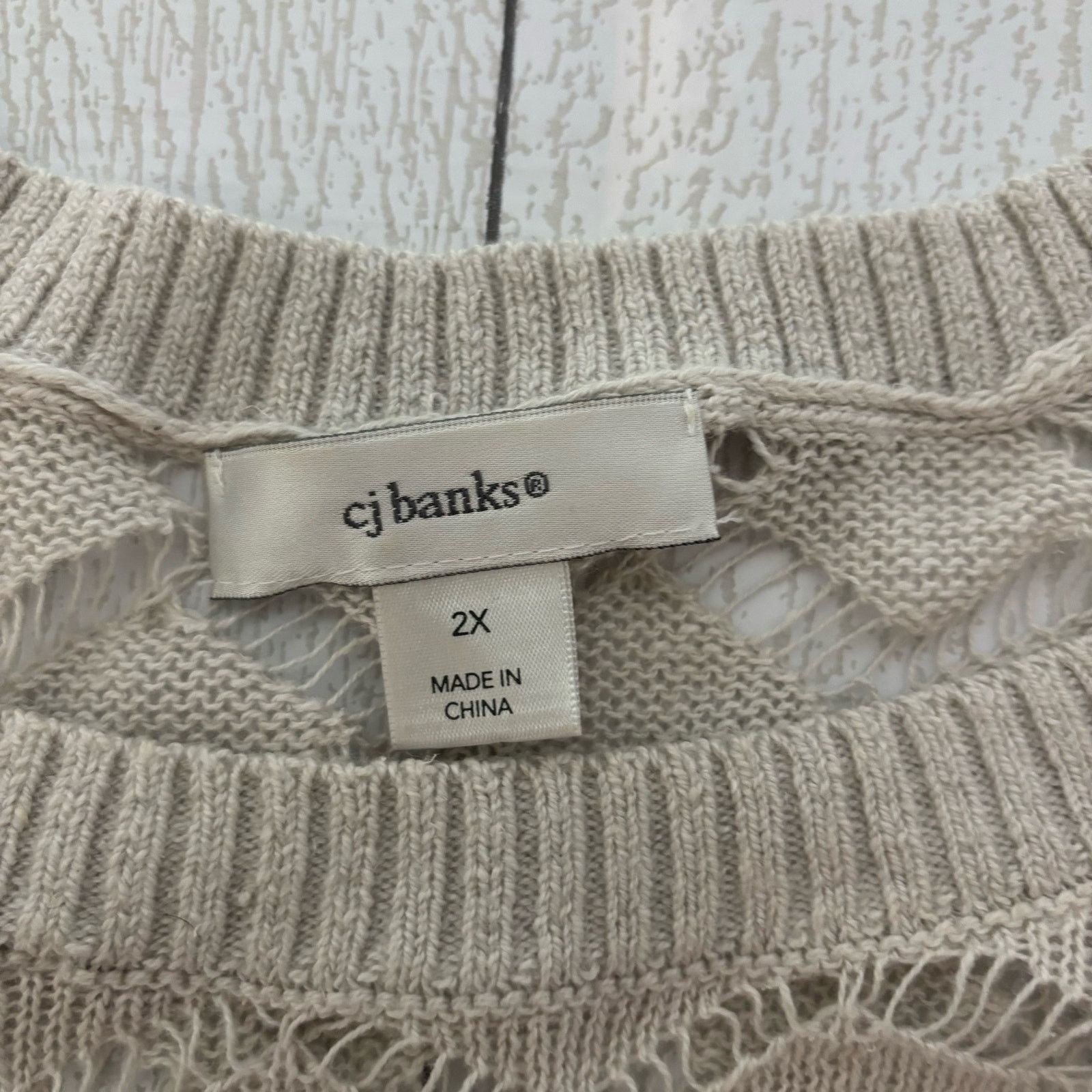 Other Cj Banks Light Gray Open Knit Sweater Size 2X Size XXL / US 16-18 / IT 52-54 - 8 Thumbnail