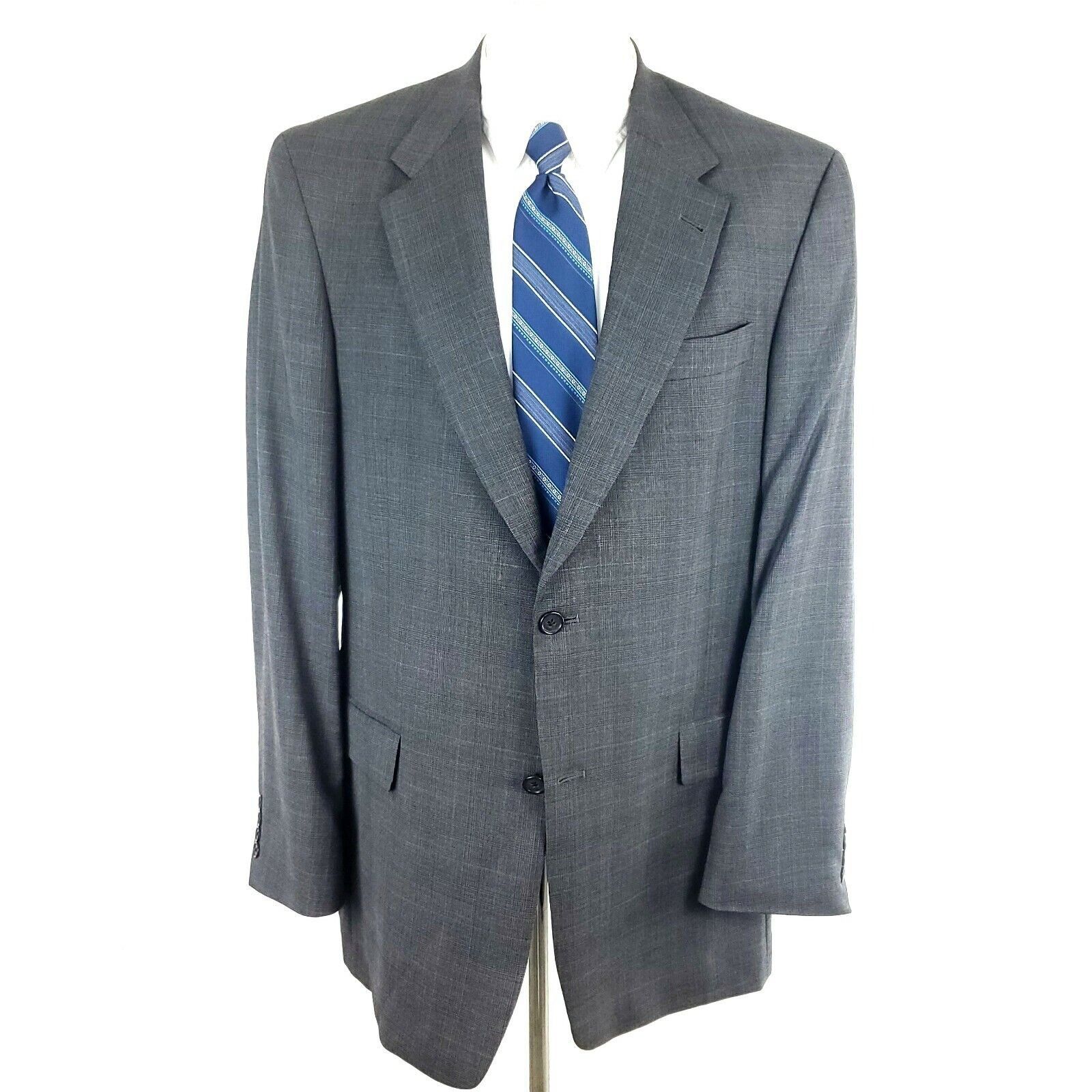 Hart Schaffner Marx Hart Schaffner Marx 44L 2 Button Glen Plaid Windowpane Wool Size 44L - 3 Thumbnail