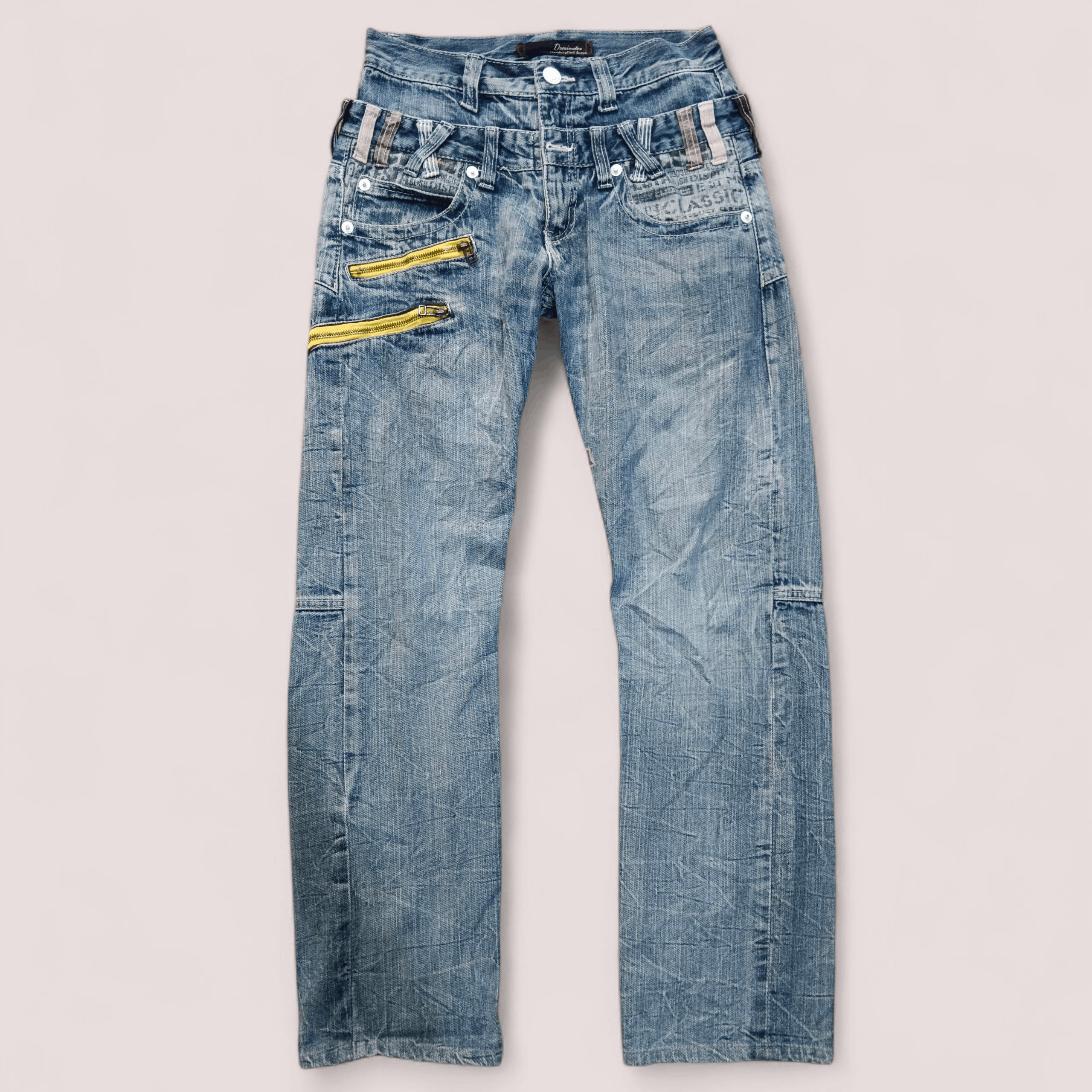 Japanese Brand Dorminate Double Waist Punk Jeans Size US 29 - 1 Thumbnail