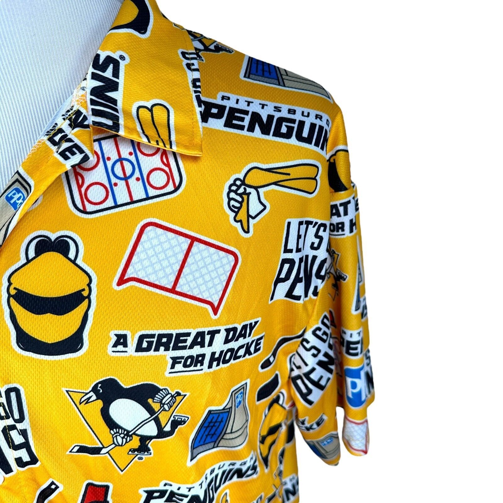 NHL Pittsburgh Penguins Hawaiian Shirt Men XL Yellow NHL Hockey Size US XL / EU 56 / 4 - 3 Thumbnail