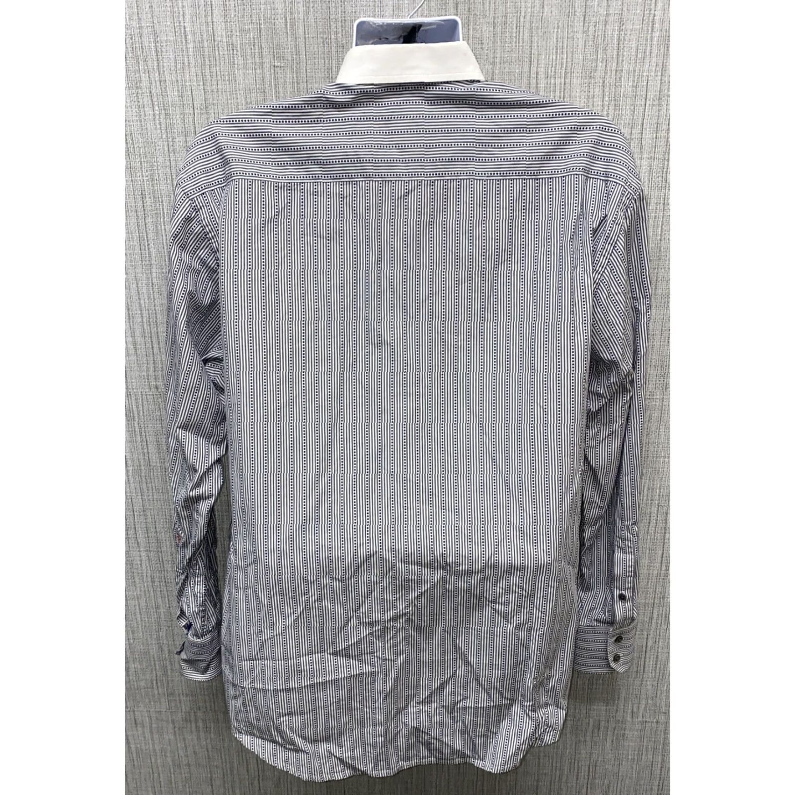 Robert Graham Robert Graham Mens Long Sleeve Button Down Collared Shirt Gray/White XL Size US XL / EU 56 / 4 - 5 Thumbnail