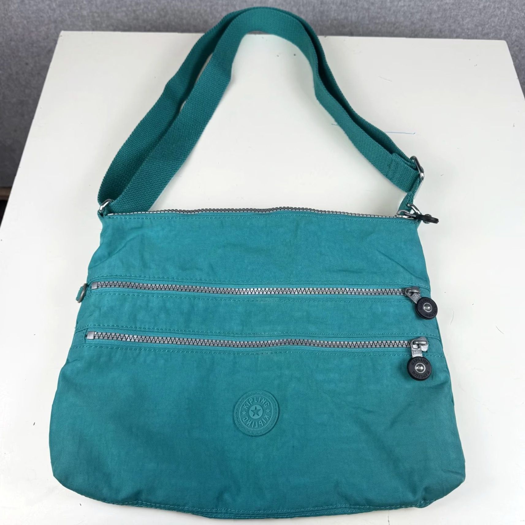 Vintage Kipling Blue Multi Zipper Shoulder Bag Purse Women One Size Shoulder Bag Blue Kipling Bag Purse Women Size ONE SIZE - 2 Thumbnail