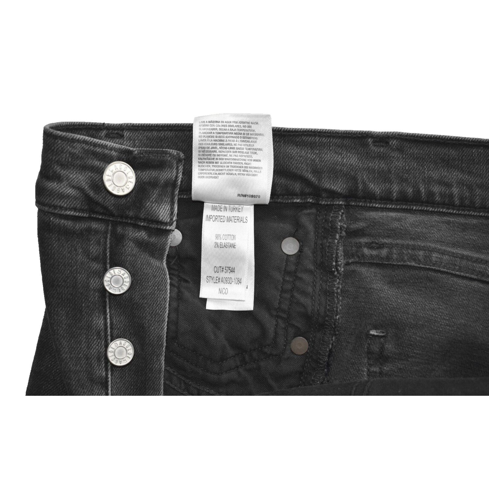 Agolde AGOLDE Dark Grey Distressed Button Fly Slim Leg Jeans Sz 28 Size 28" / US 6 / IT 42 - 4 Thumbnail