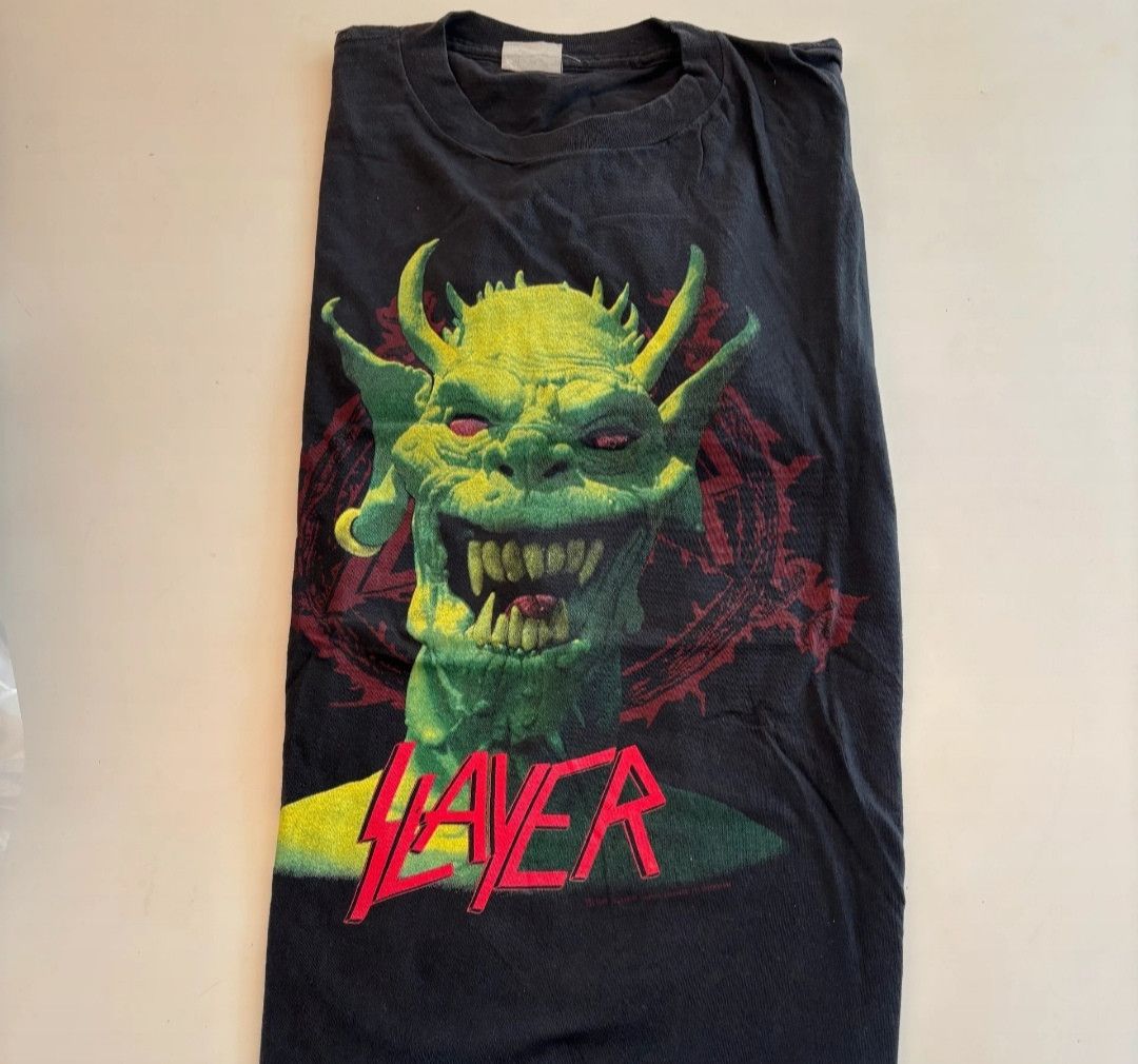 Band Tees Slayer T Shirt Vintage 1990 Grail Size US XL / EU 56 / 4 - 16 Thumbnail