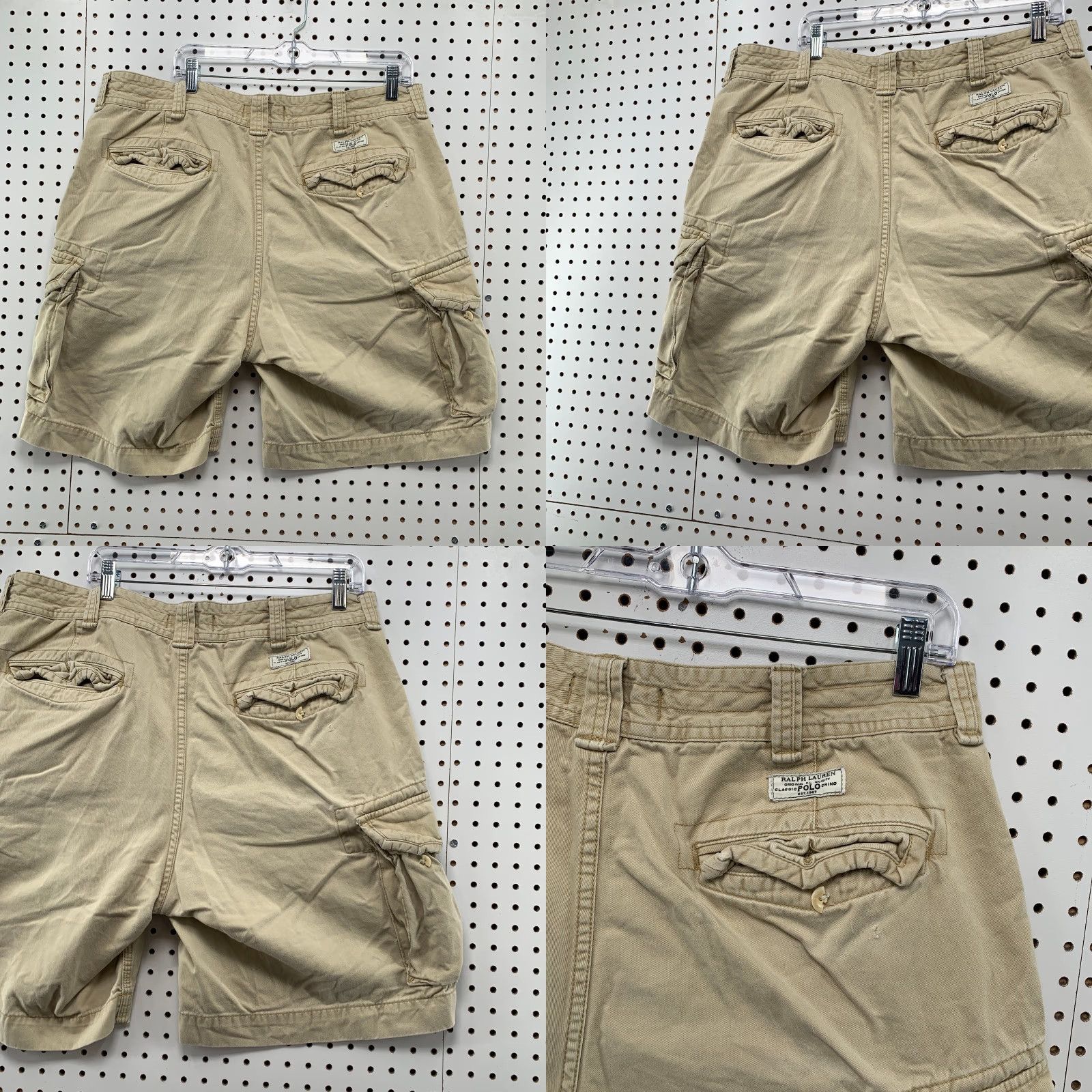 Polo Ralph Lauren VINTAGE Polo Ralph Lauren Military Shorts Mens 40 Beige Outdoor Utility 40x9.5 Cargo Pocket Beige Mens Shorts Size US L / EU 52-54 / 3 - 8 Thumbnail