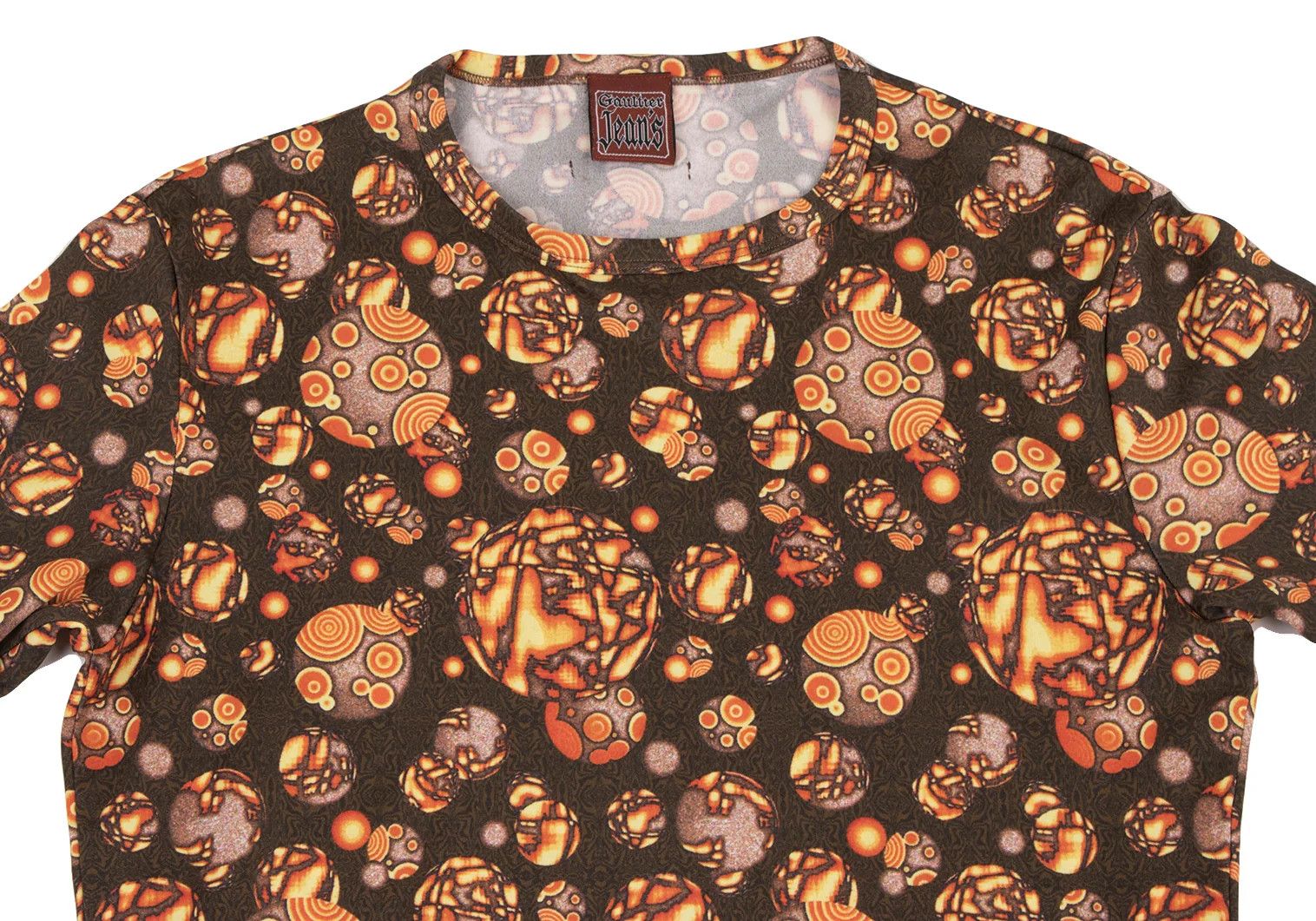 Jean Paul Gaultier Psychedelic Round Hem T-Shirt in Orange Brown Size US M / EU 48-50 / 2 - 2 Thumbnail