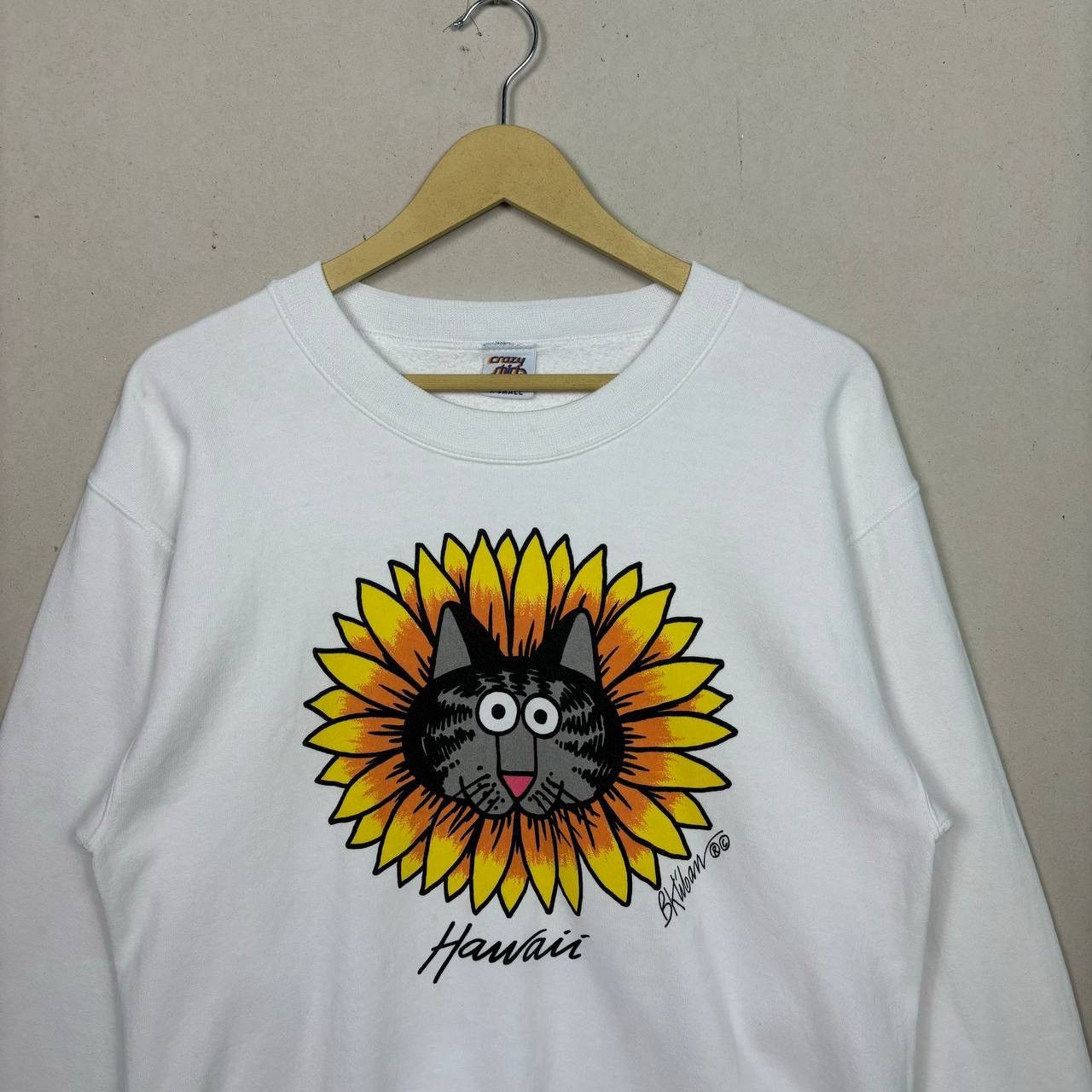 Vintage Vintage Crazy Shirt B. Kliban “Sunflower Cat” Sweatshirt Size US S / EU 44-46 / 1 - 3 Thumbnail