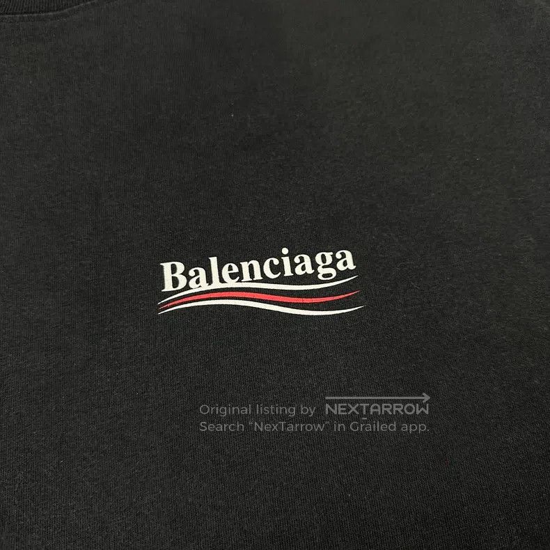 Balenciaga Balenciaga Black washed Coke wave logo short-sleeve Size US L / EU 52-54 / 3 - 3 Thumbnail