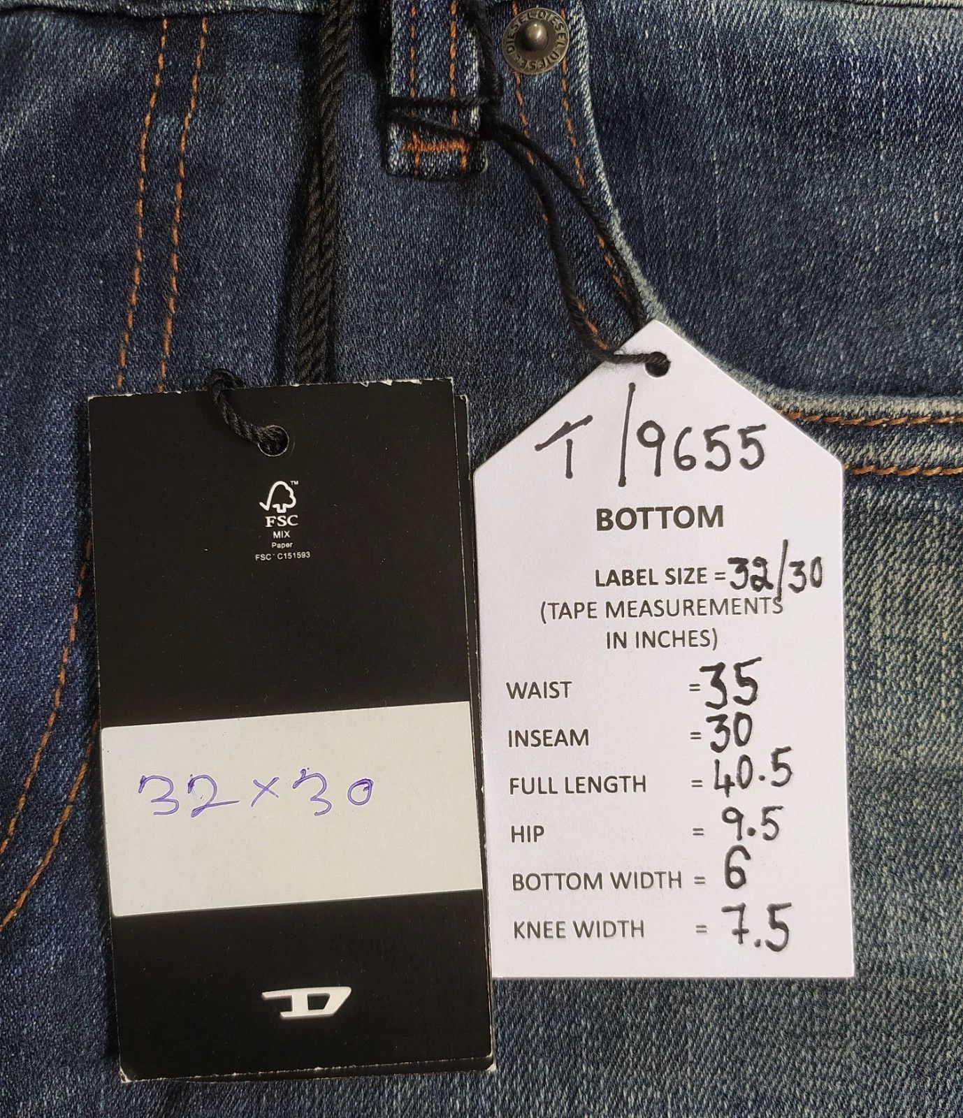 Diesel Diesel 1979 SLEENKER-R L.30 MENS JEANS T/9655 Size US 32 / EU 48 - 6 Thumbnail