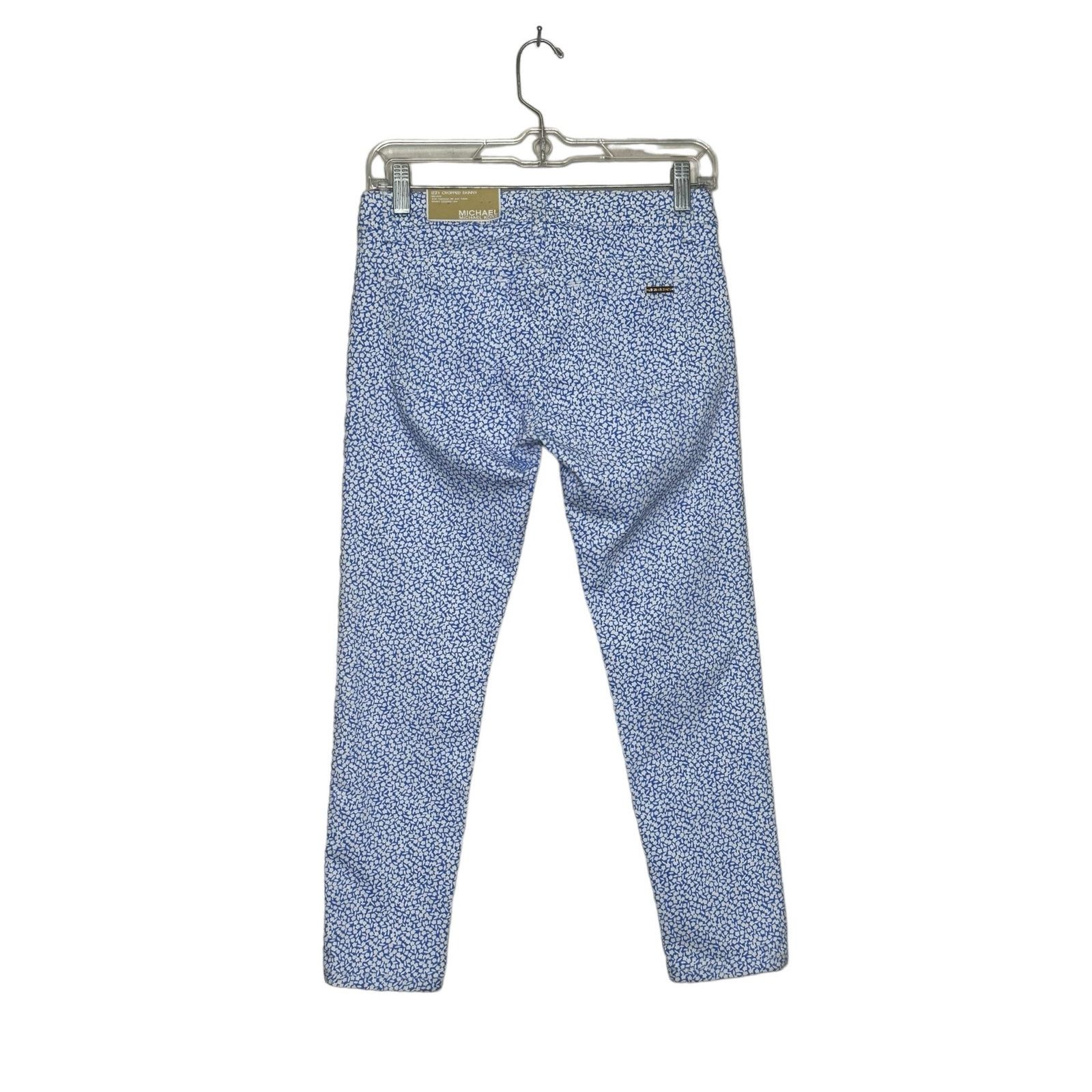 Michael Kors Michael Kors blue floral Izzy cropped skinny jeans size 0P Size 25" / US 0 / IT 36 - 2 Thumbnail