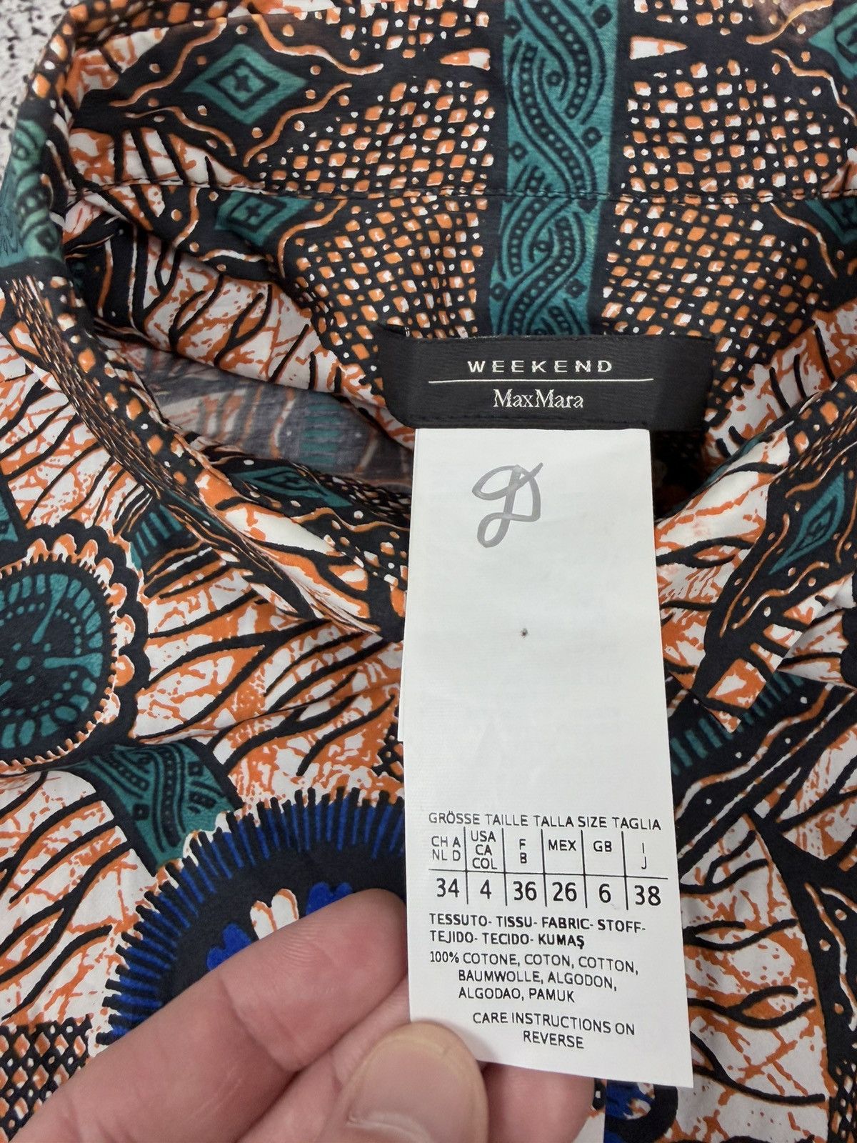 Max Mara Weekend Max Mara 100% Cotton Printed Shirt Dress US 4 Size XS / US 0-2 / IT 36-38 - 10 Thumbnail