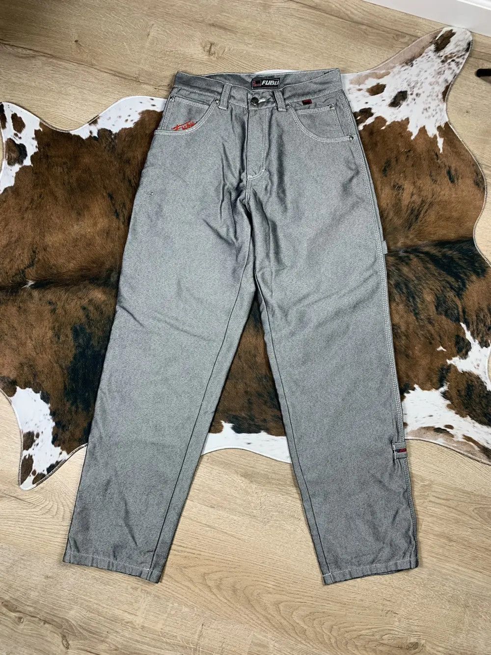 Fubu Vintage Fubu Silver Baggy Pants Jeans Rap Swag Y2K Drip Size US 29 - 3 Thumbnail