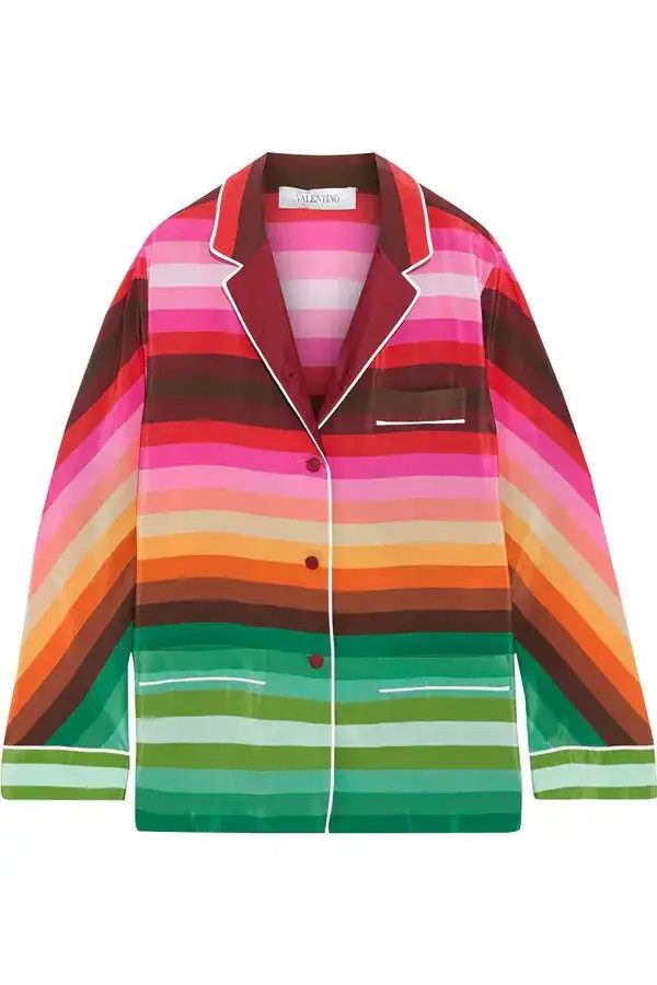 Valentino o1y0326 Silk Shirt in Multicolor Size XS / US 0-2 / IT 36-38 - 1 Thumbnail