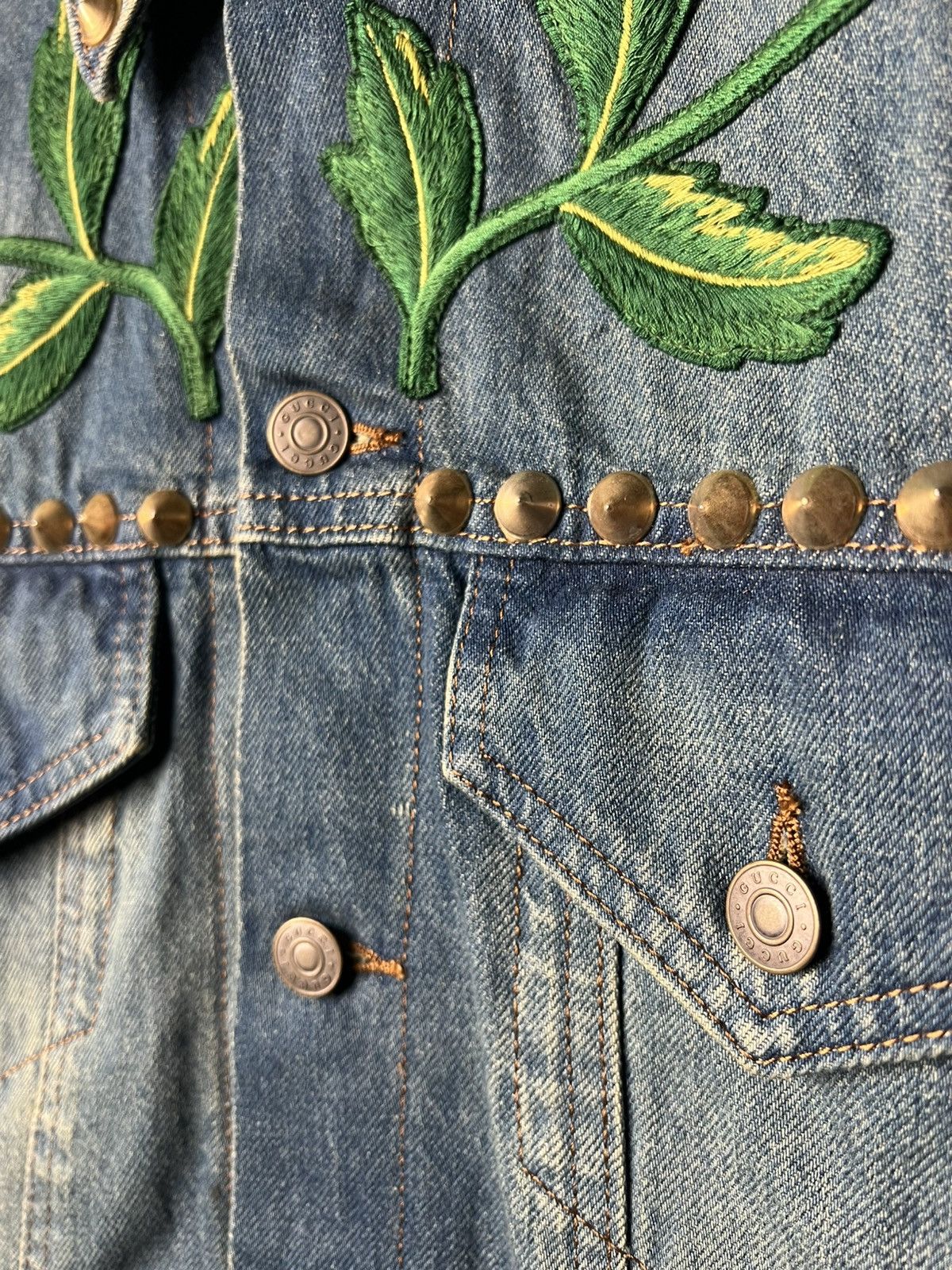 Gucci Gucci Mare Gothicum Embroidered Studded Denim Jacket Size US M / EU 48-50 / 2 - 6 Thumbnail