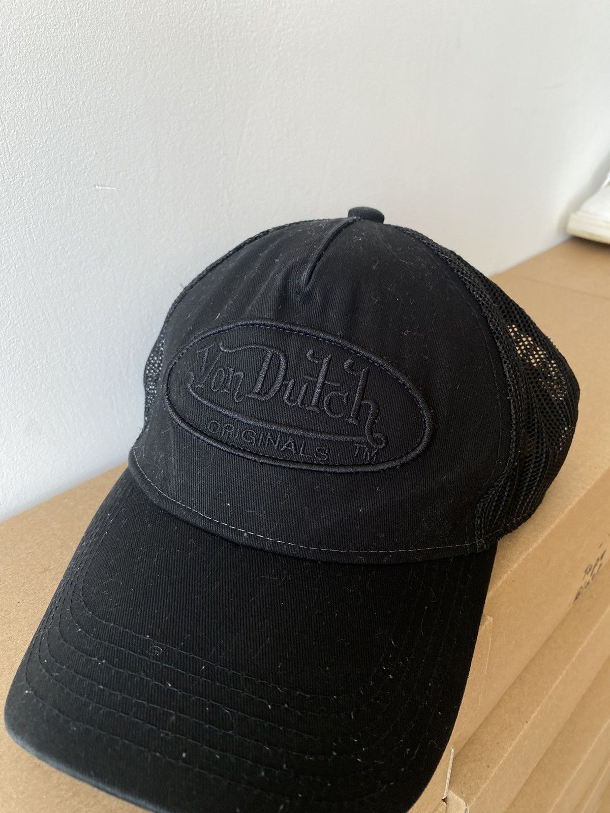 Vintage × Von Dutch Rare Vintage Von Dutch Total Black Cap Hat Size ONE SIZE - 2 Thumbnail