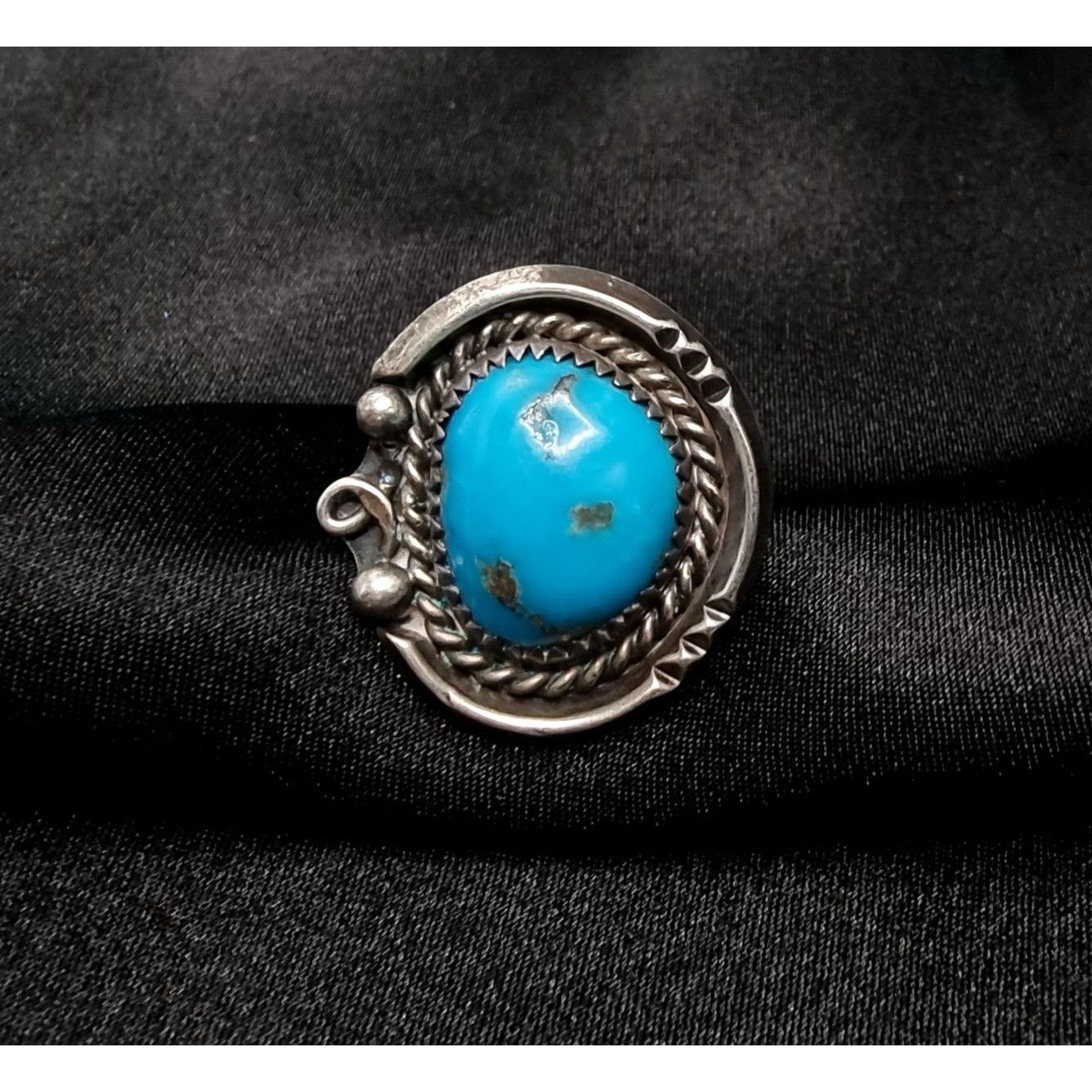 Vintage Vintage 1960's-1980's 925 Sterling Silver Genuine Turquoise Size ONE SIZE - 1 Thumbnail
