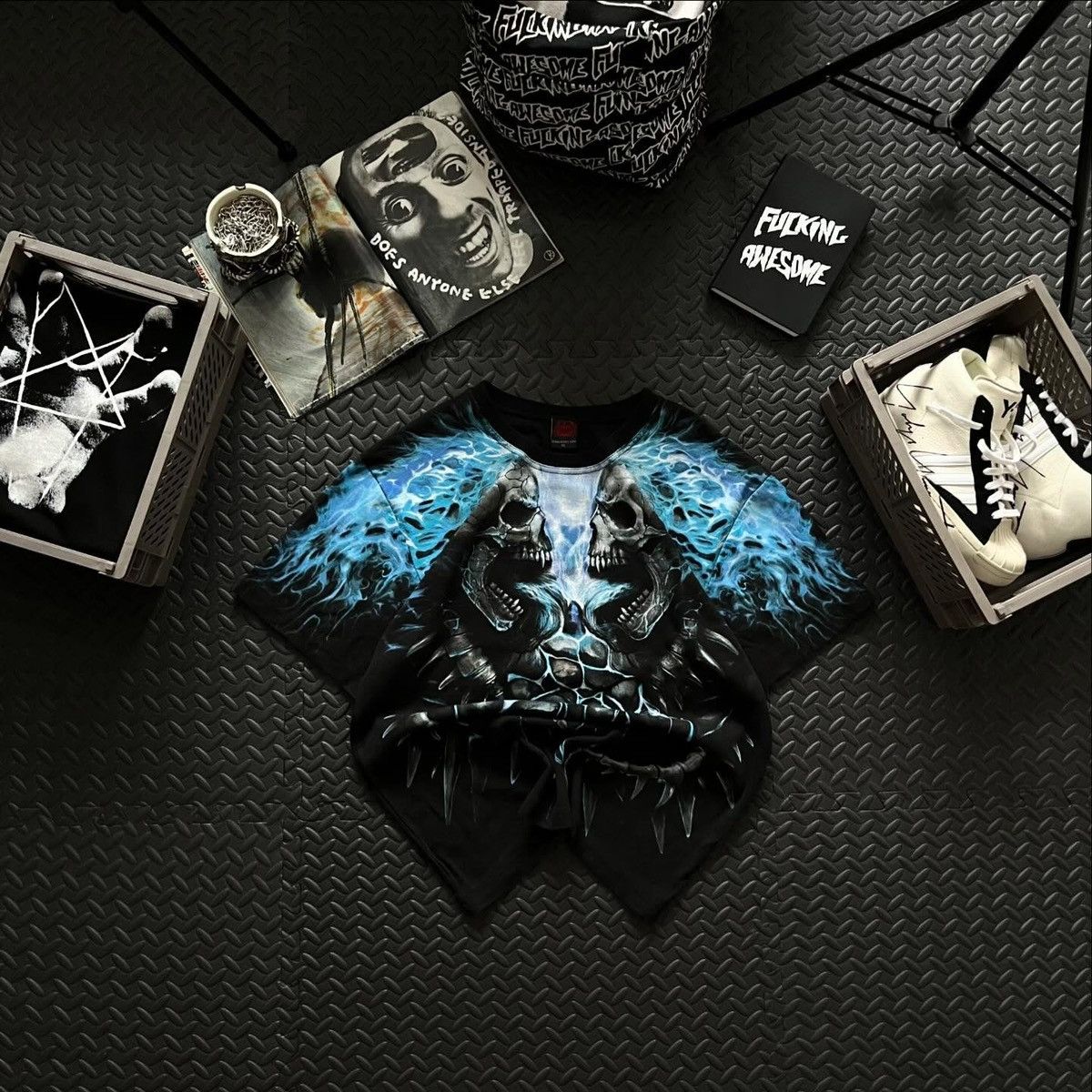 Liquid Blue Vintage y2k Skull All Over Print t shirt Size US XL / EU 56 / 4 - 1 Thumbnail