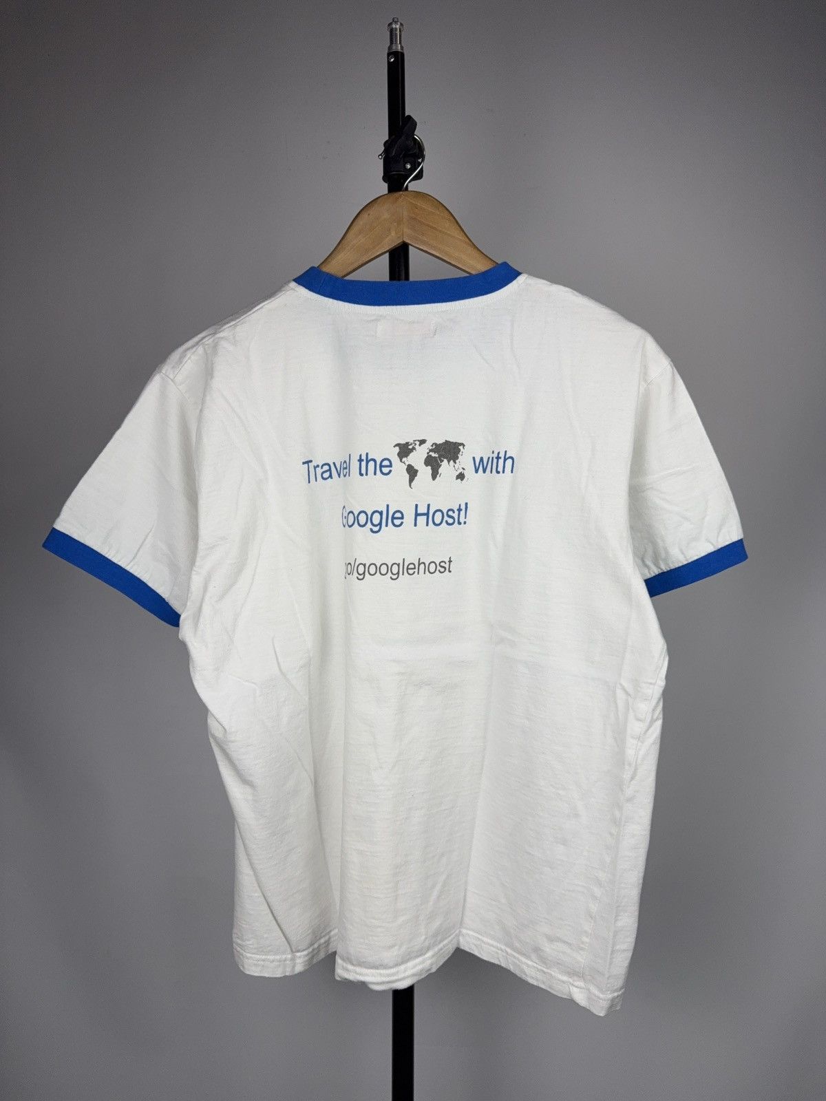 Vintage 00s Retro Google Host Promo Ringer T-Shirt Travel the World Size US S / EU 44-46 / 1 - 1 Thumbnail