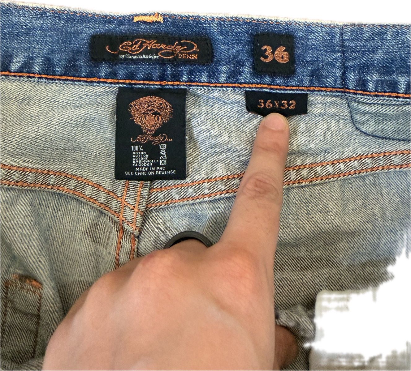 Ed Hardy Distressed Ed Hardy Spelled Out Jeans Size US 36 / EU 52 - 10 Thumbnail