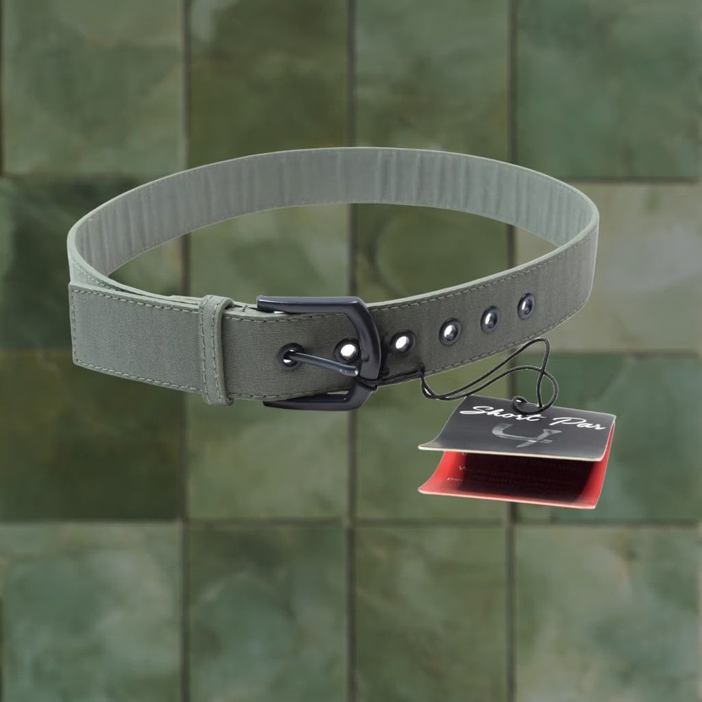 Vintage Short Par 4 Canvas Golf Belt Slate Green Rigid Mens 32 Green Belt Golf Belt Men 32 Slim? Size US 32 / EU 48 - 1 Thumbnail