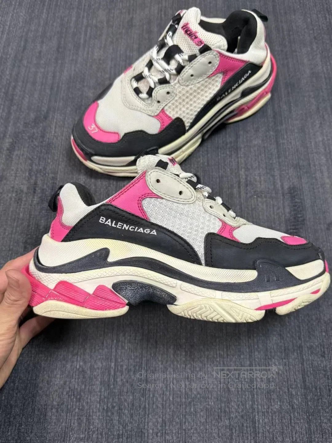Balenciaga Balenciaga Triple S White Pink. Size US 6 / IT 36 - 3 Thumbnail