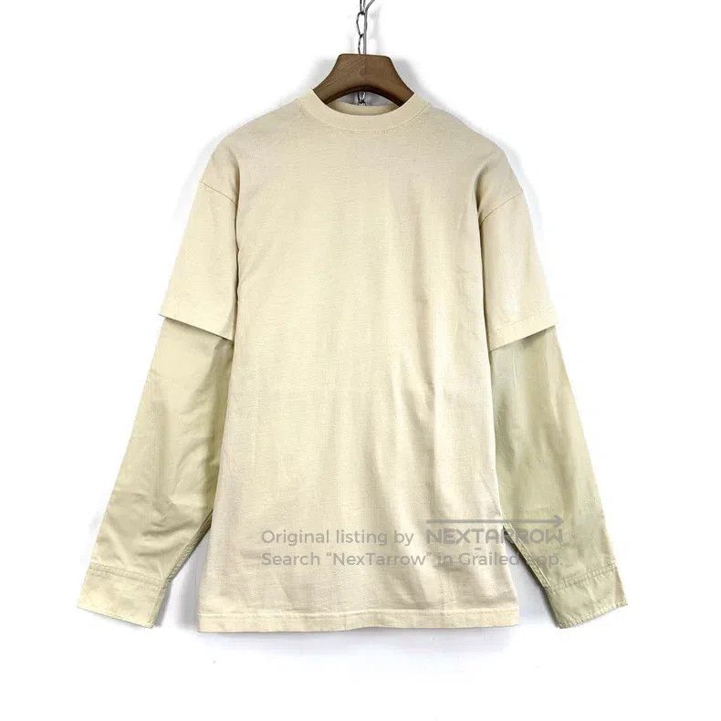 Balenciaga Balenciaga Beige Fake Two-Piece Embroidered Hoodie Size US S / EU 44-46 / 1 - 1 Thumbnail