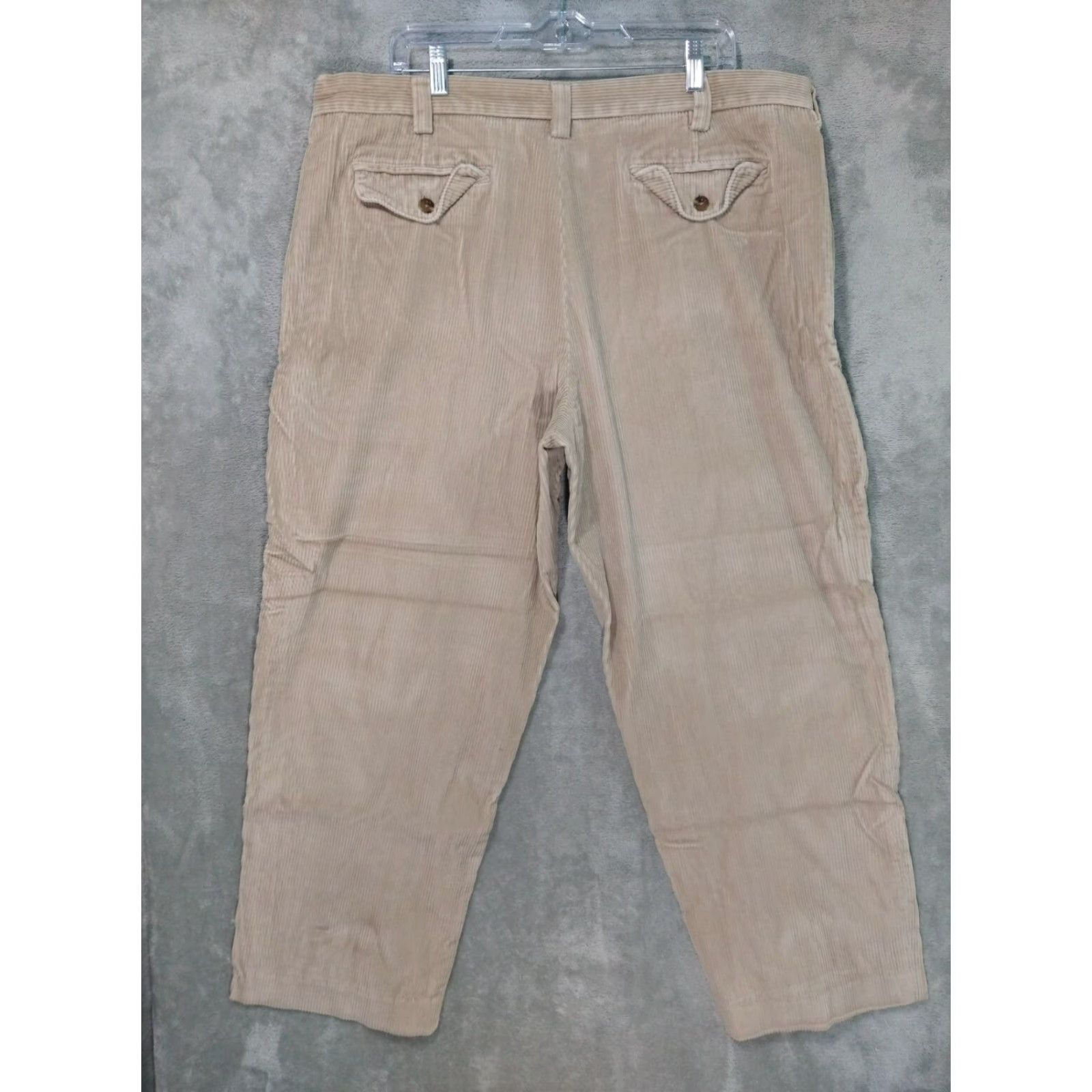 Vintage LL Bean Corduroy Pants - Mens 40x28 Classic Fit Beige Chino Flat Front Size US 40 / EU 56 - 2 Thumbnail