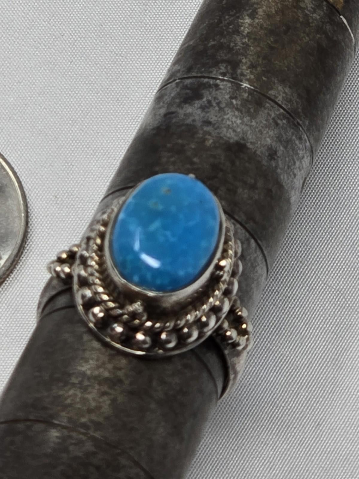 Other Samuel B Turquoise Ring Size 10 Handmade in Bali Sterling Size ONE SIZE - 1 Thumbnail