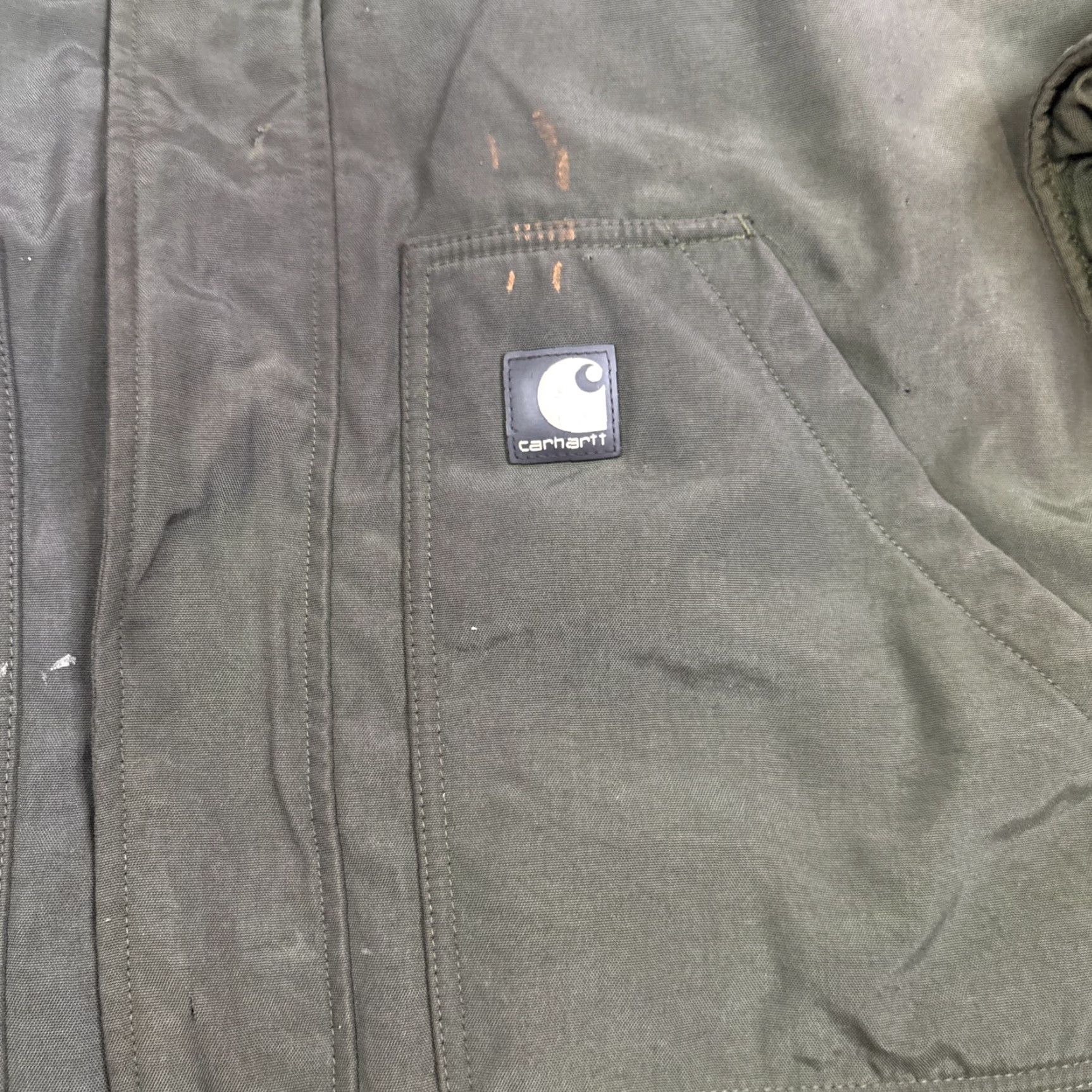 Carhartt VINTAGE Carhartt J 174 Heavyweight Green Canvas Duck Parka Coat Zip/Snap Up Men’s XL Parka Mens XXL? Size US XL / EU 56 / 4 - 3 Thumbnail