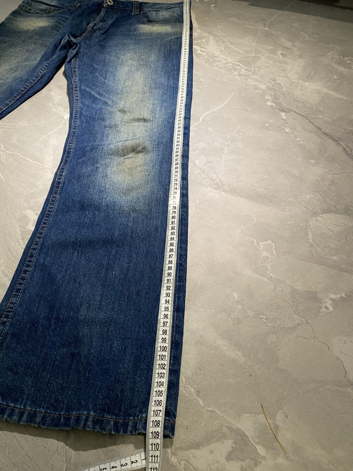 Vintage Flare Fit Denim Heavy Wash Distressed Underground Vibe Size US 34 / EU 50 - 11 Thumbnail