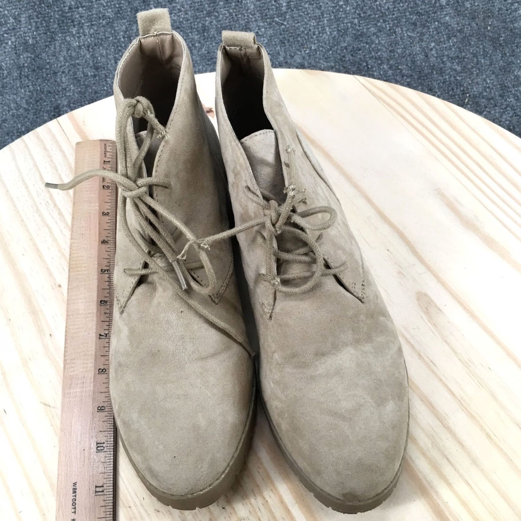 Vintage Unionbay Boots Womens 9 M Chelsea Beige Lace Up Casual Comfort Block Heels Ankle Size US 9 / IT 39 - 6 Thumbnail