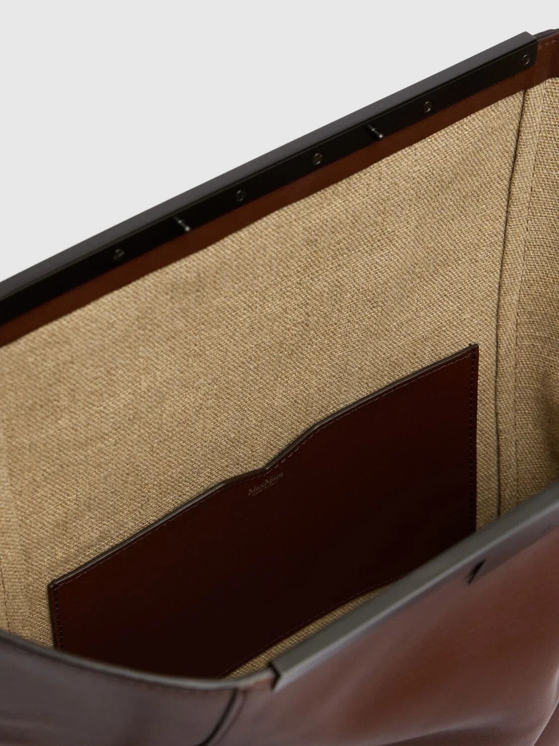 Max Mara MAX MARA Clasp Small Brown Leather Clutch New Auth. Size ONE SIZE - 4 Thumbnail