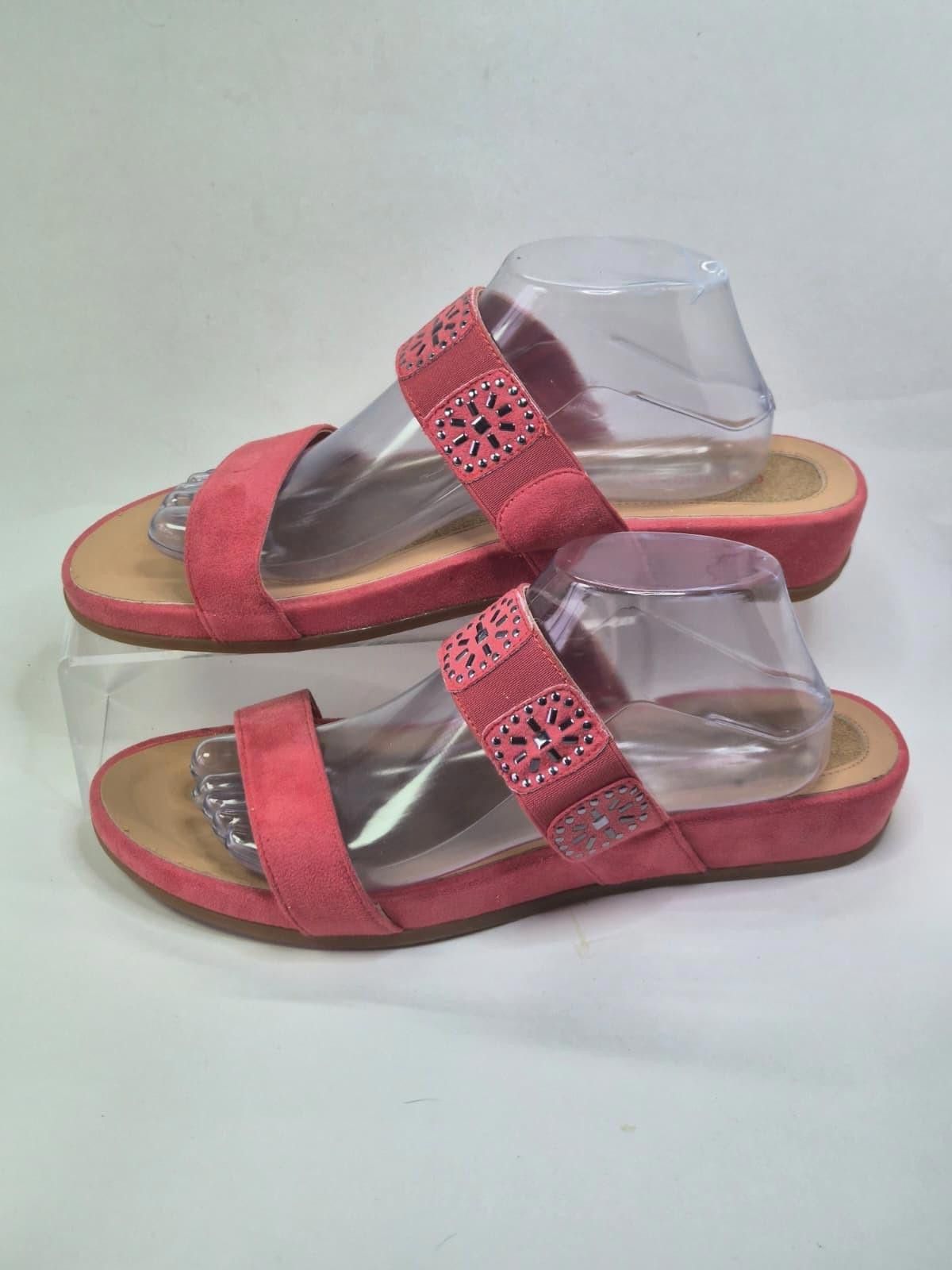 Other Catherines Sandals Women's Sz10 Wide Suede Rhinestone Boho Size US 10 / IT 40 - 4 Thumbnail