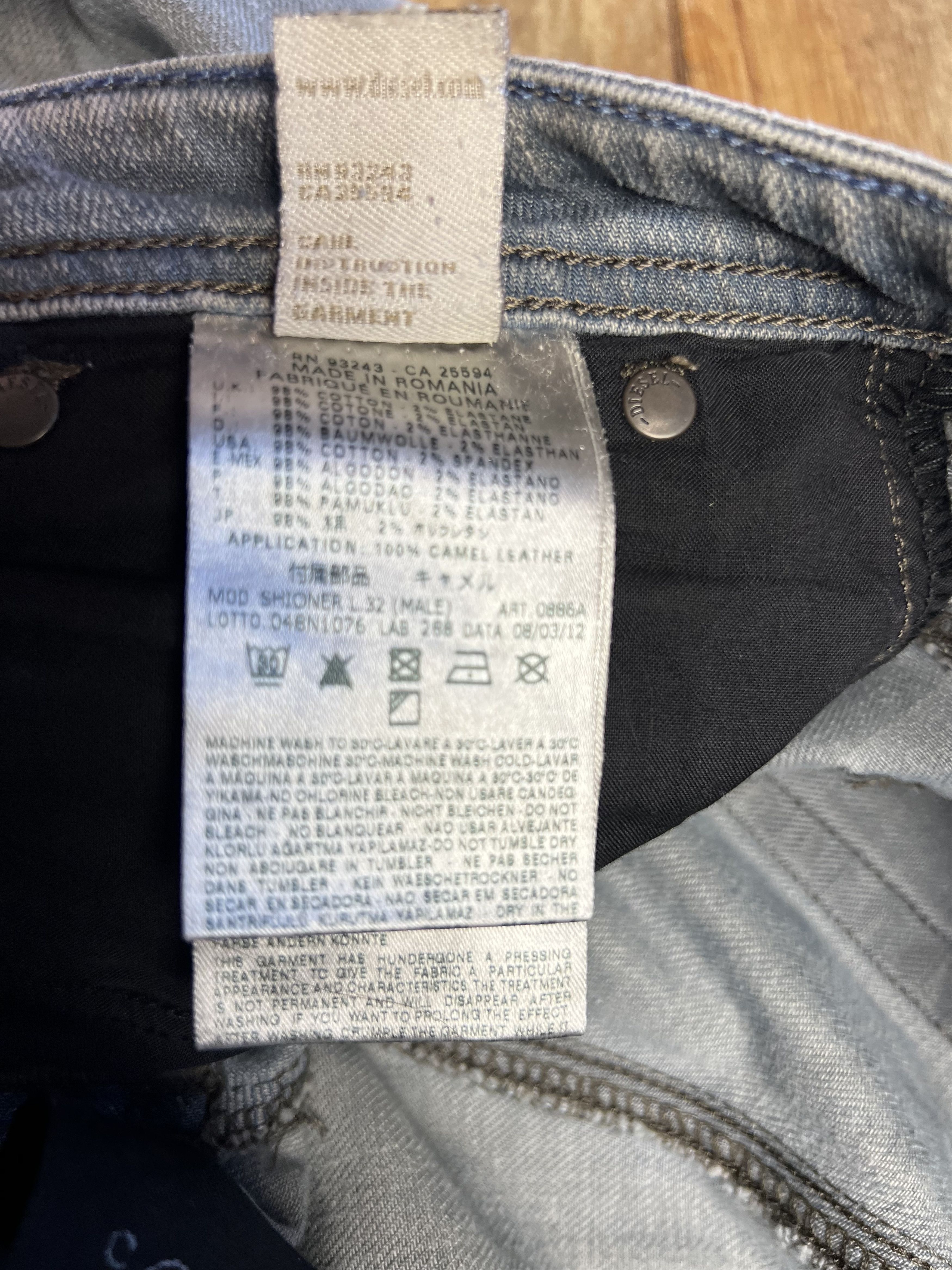 Diesel Vintage Diesel Denim Wash 0886A Stretch Shioner Jeans Size US 30 / EU 46 - 11 Thumbnail