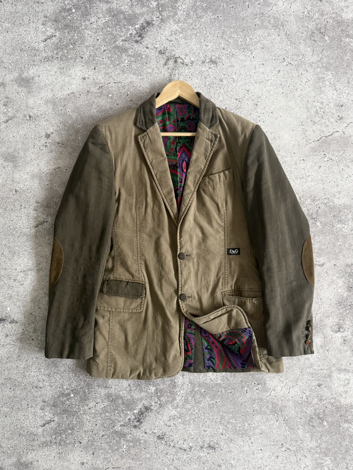 Dolce & Gabbana Vintage Dolce & Gabbana Patchwork Avant-Garde Men’s Blazer Size 48R - 2 Thumbnail