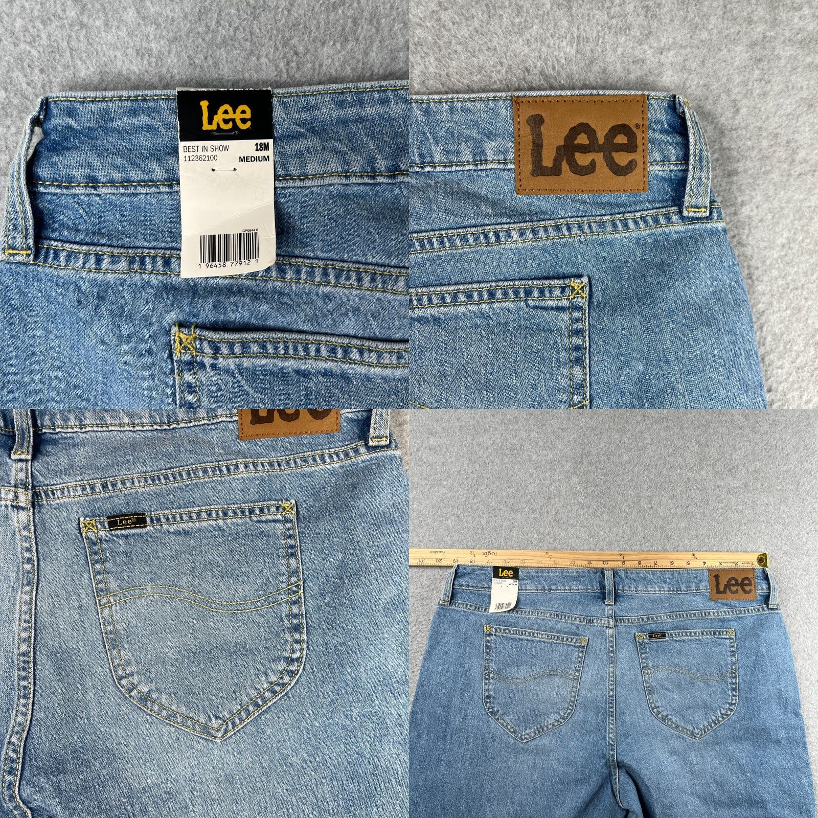 Lee Lee Jeans Women 18 Plus Blue Mid Rise Straight Crop NWT Denim 5-Pocket Style Straight Womens Size 40" / US 18 - 9 Thumbnail