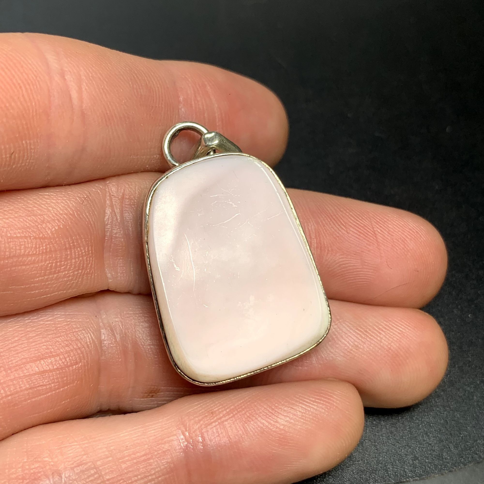 Other VTG Solid Sterling Silver 925 Fine Pink Shell Pendant 7.5mm Size ONE SIZE - 5 Thumbnail