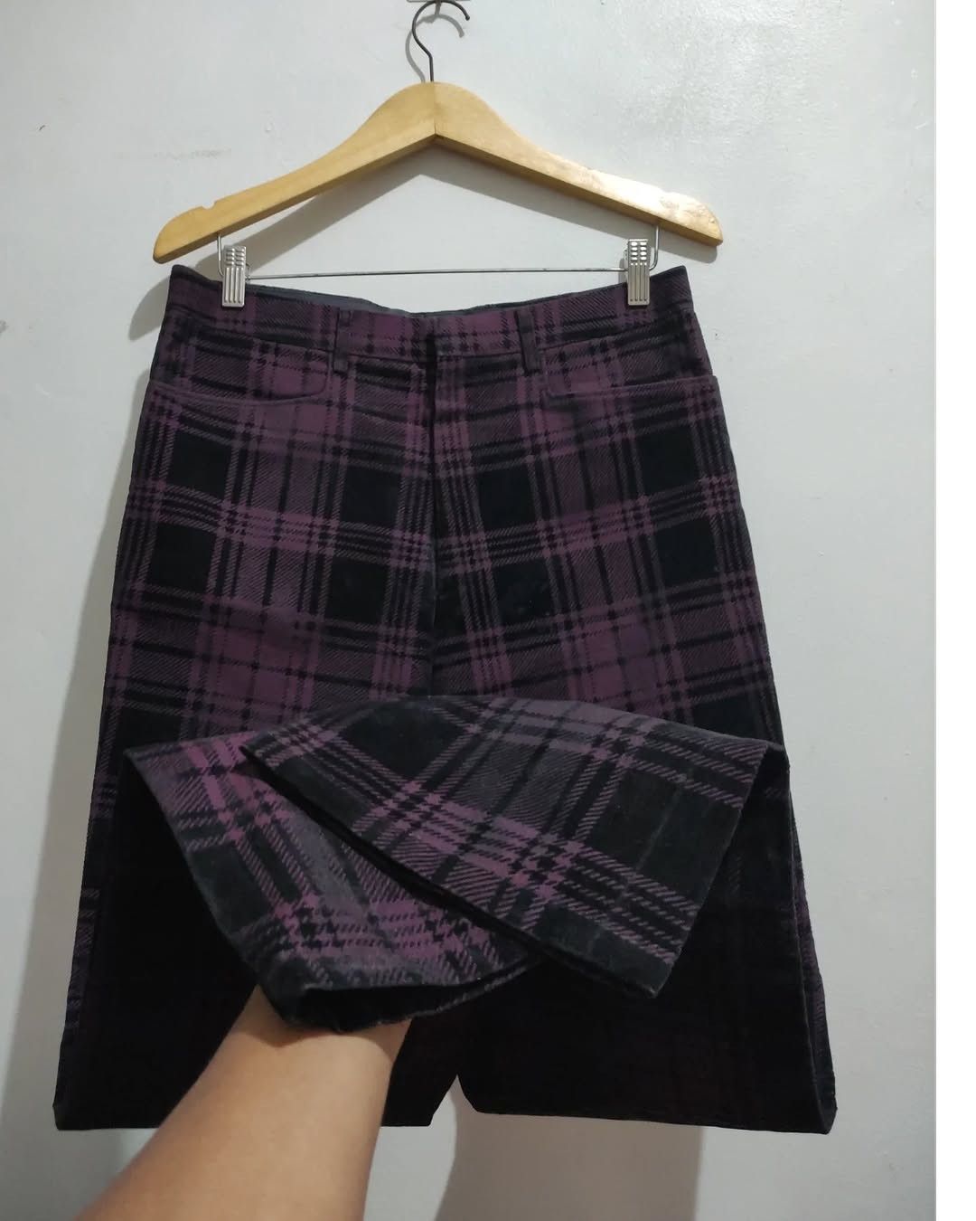 Japanese Brand × Nicole Club Vintage Monsieur Nicole Plaid Velvet Trouser pants Size US 32 / EU 48 - 12 Thumbnail