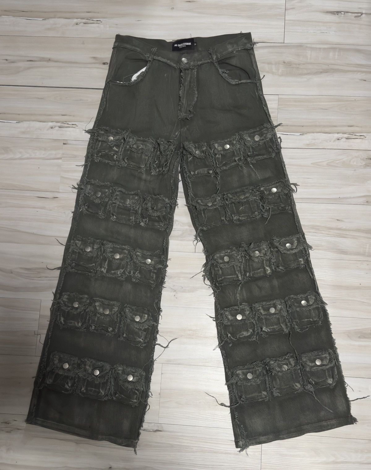 No Faith Studios No Faith Studios Wide Leg Baggy Pocket Jeans Size US 31 - 1 Thumbnail
