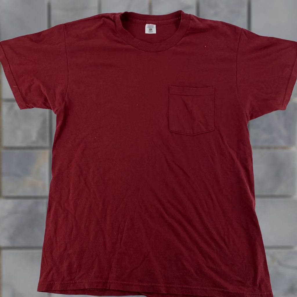 Fruit Of The Loom VINTAGE Fruit of the Loom Shirt M/L Pocket Tee Gold/Red Blend Cotton Blend Casual Mens Shirt Pocket Tee 90s Favorite Size US M / EU 48-50 / 2 - 1 Thumbnail