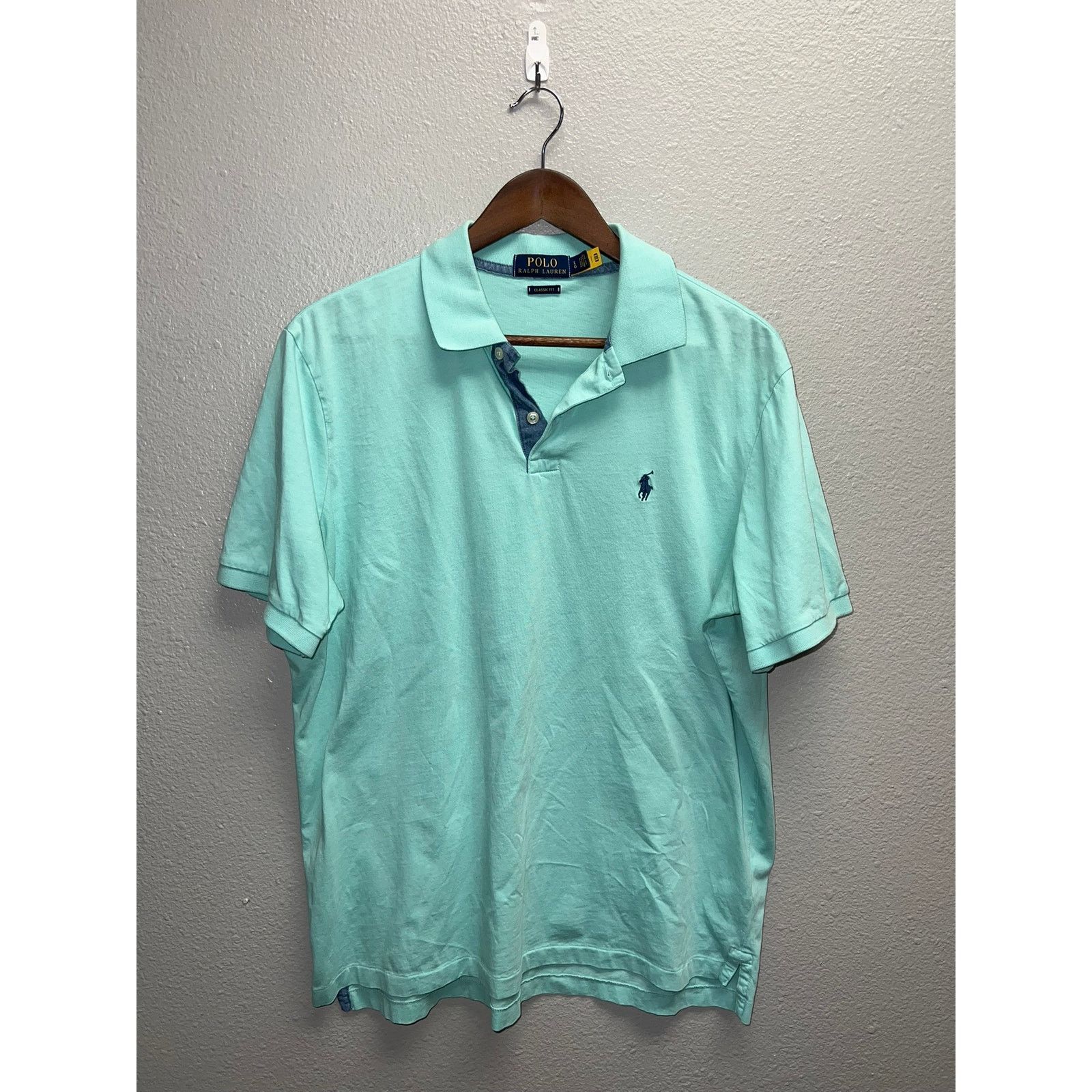 Polo Ralph Lauren Polo Ralph Lauren Polo Shirt Classic Fit Turquoise SS Large Size US L / EU 52-54 / 3 - 1 Thumbnail