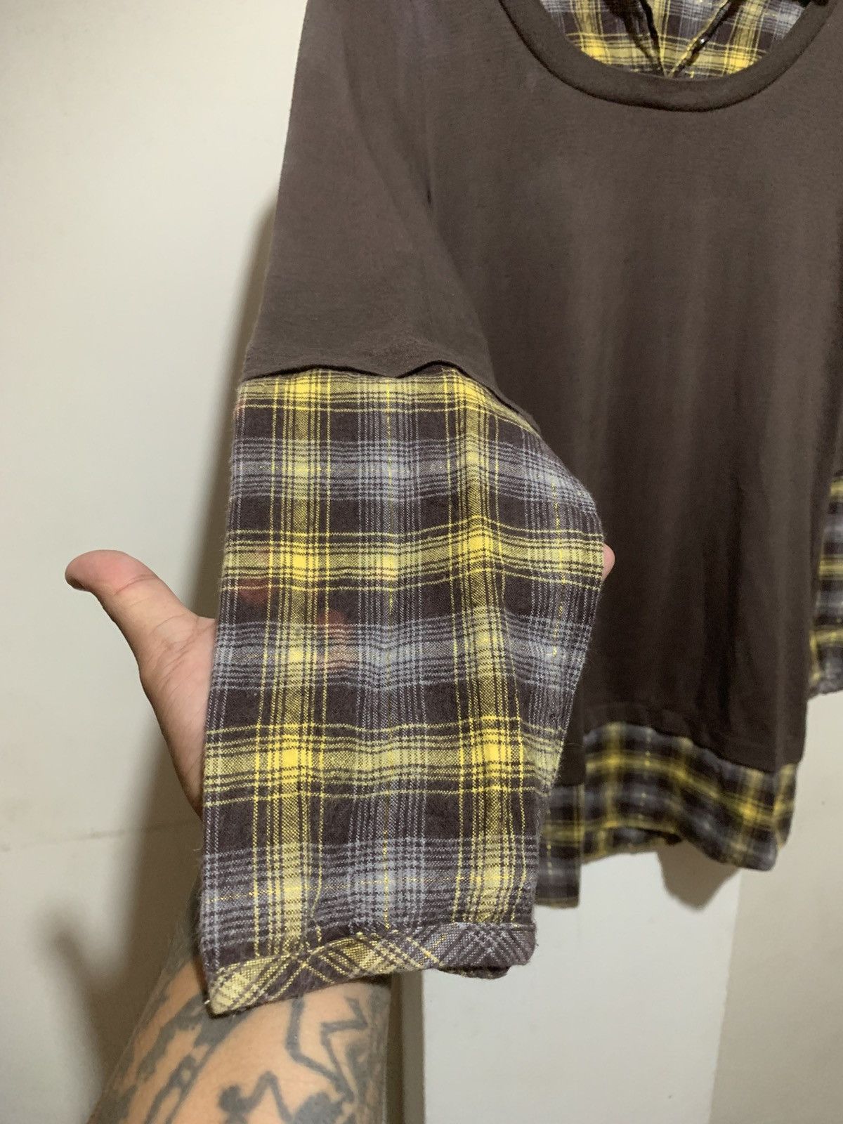 Japanese Brand Japanese Double Layer Flannel Grunge Punk Style Tee Shirt Size US L / EU 52-54 / 3 - 2 Thumbnail