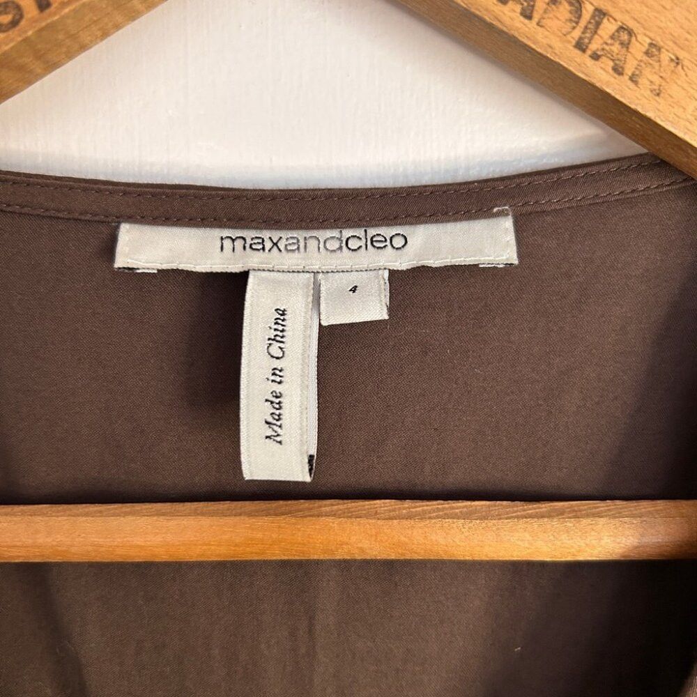 Other Max and Cleo Dark Brown Dress with Ruffle and Pleat Detaili Size S / US 4 / IT 40 - 4 Thumbnail