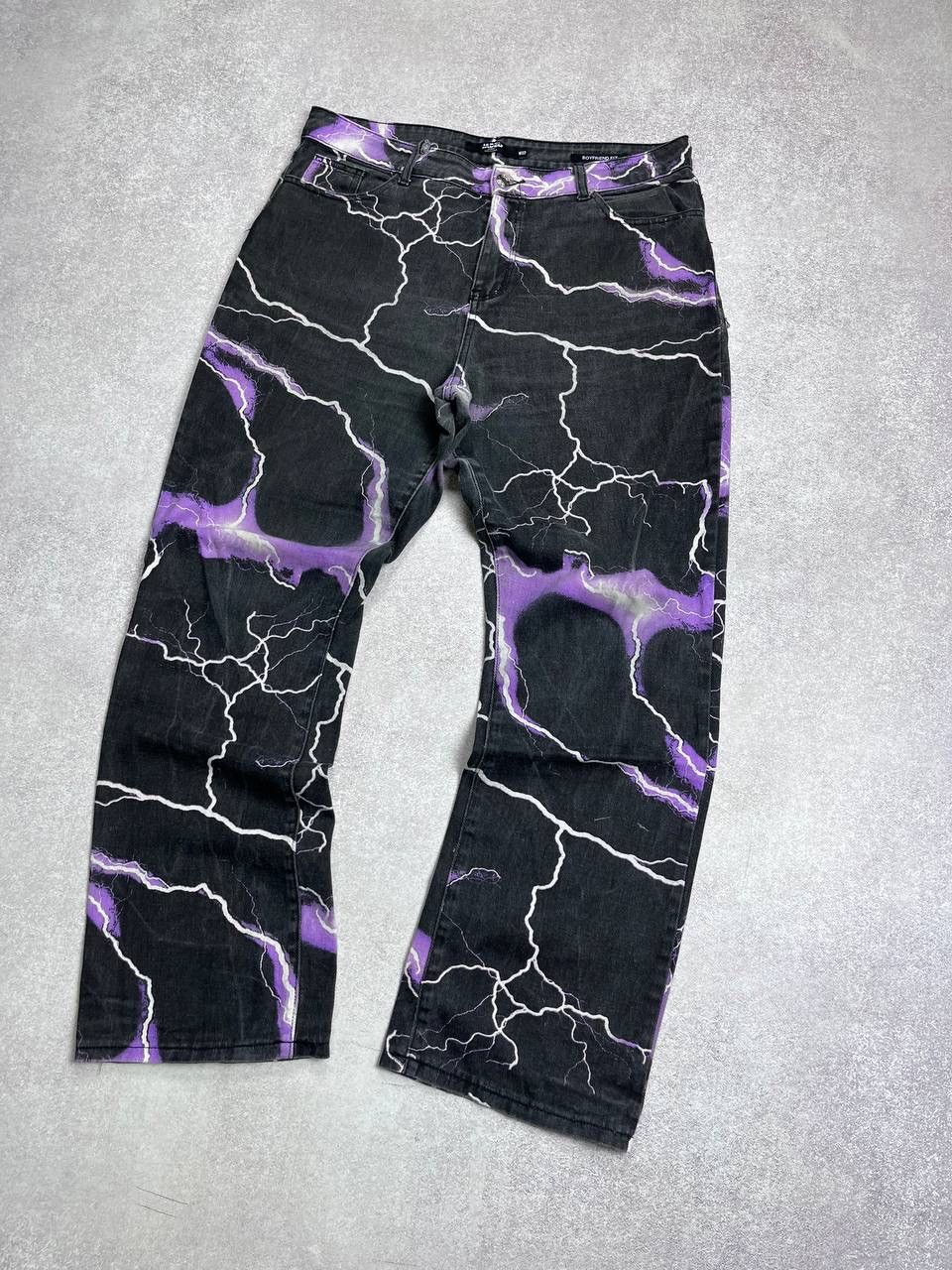 Vintage VINTAGE LIGTHNING ALLOVERPRINT BAGGY DENIM JEANS Y2K 32 Size US 32 / EU 48 - 2 Thumbnail