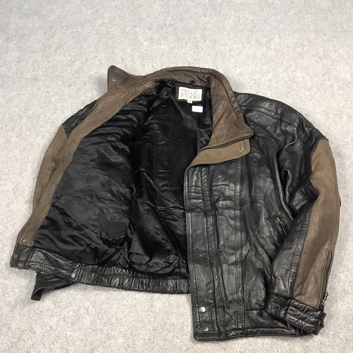 Japanese Brand PELLE STUDIO PUNK LEATHER BOMBER JACKET Size US L / EU 52-54 / 3 - 10 Thumbnail
