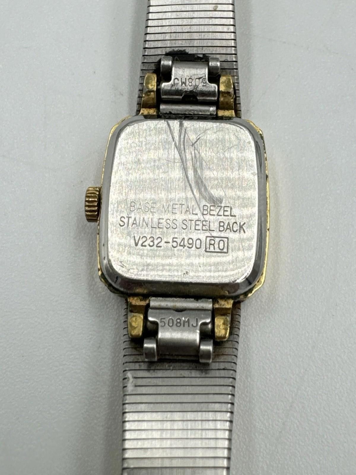 Lotus Shoes Vtg Lorus Watch Women V232-5490 16mm Gold Tone Black Dial Size ONE SIZE - 9 Thumbnail