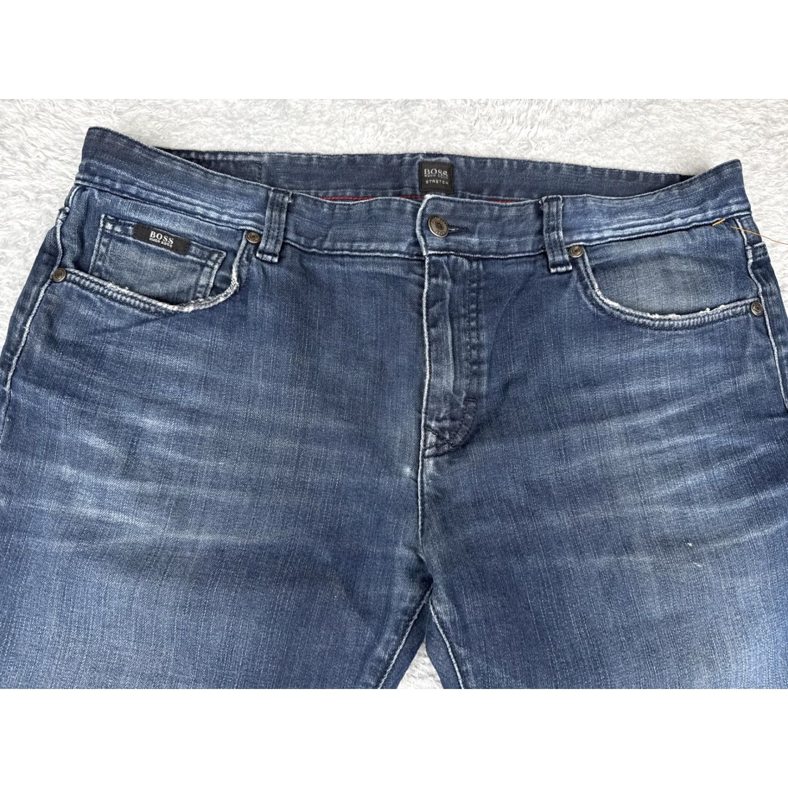 Hugo Boss Hugo Boss Kansas Jeans Mens 38x32 Blue Stretch Denim Straight Leg Pants Logo 90s Special Size US 38 / EU 54 - 4 Thumbnail