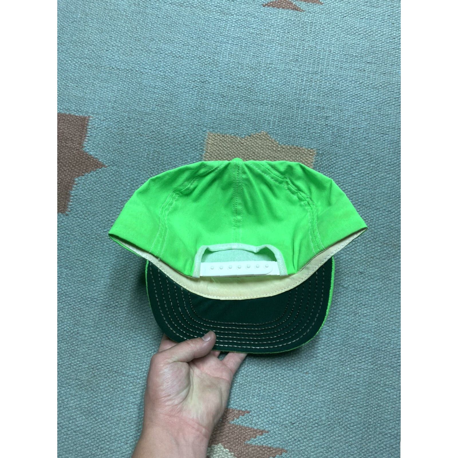 Vintage VINTAGE 90s SnapBack Hat Cap Winning Tradition Safety #1 USA Made Neon Green Mens Adjustable Green USA Snapback Hat Size ONE SIZE - 4 Thumbnail